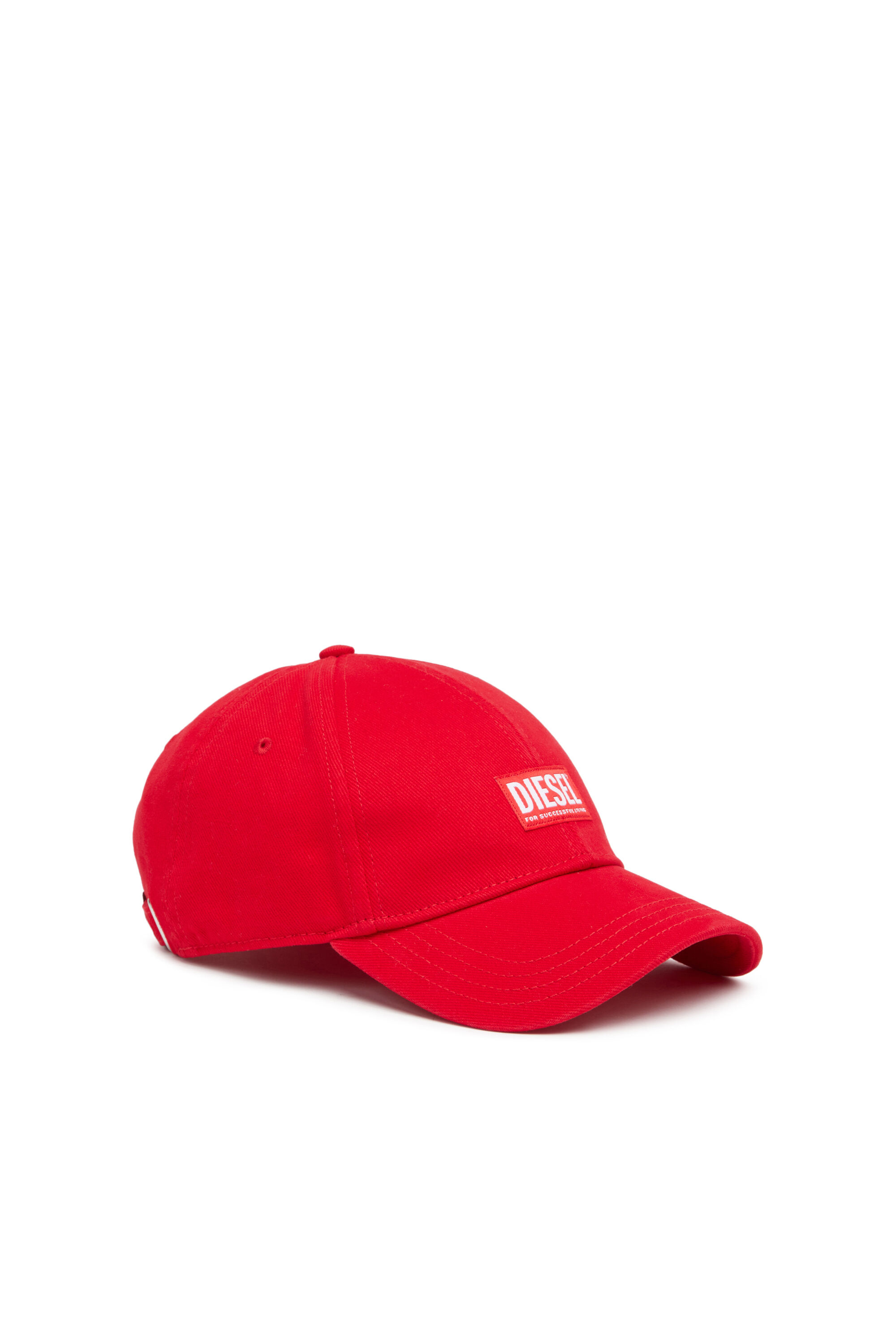 Diesel - CORRY-JACQ-WASH, Male's Baseball cap with logo patch in Red - 1