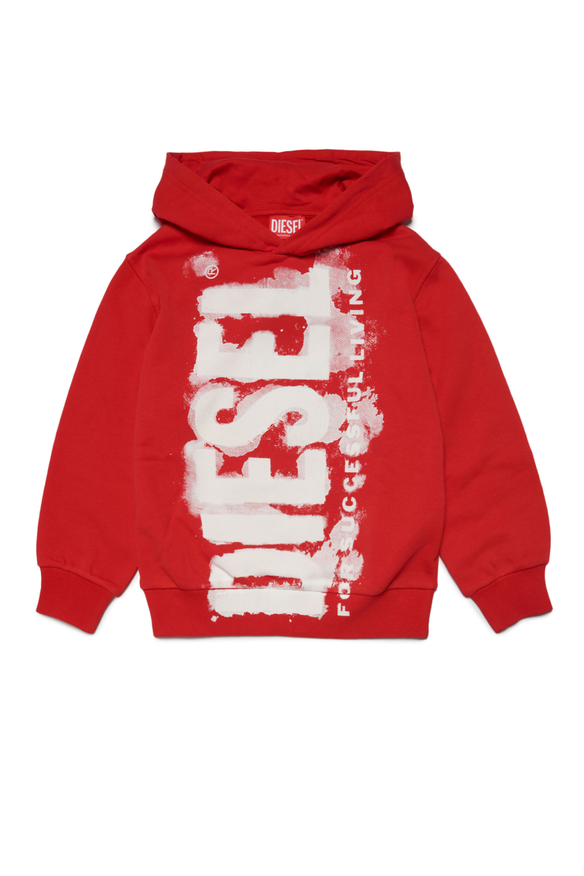 SHOODGINNE5 OVER Boy Hoodie with watercolour logo Diesel