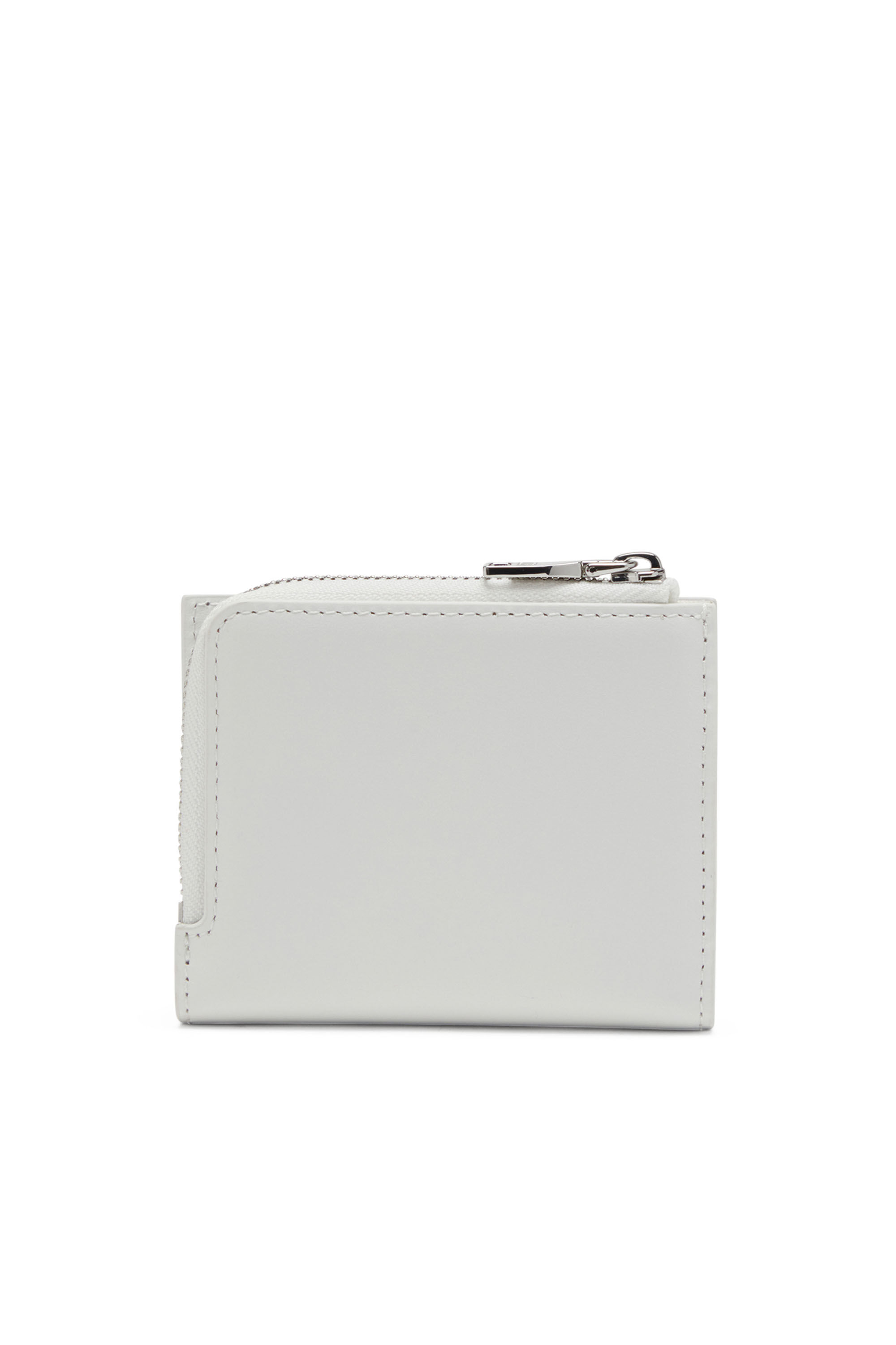Diesel - 1DR CARD HOLDER ZIP L, Porte-cartes à deux volets en cuir nappa Femme in Blanc - 2