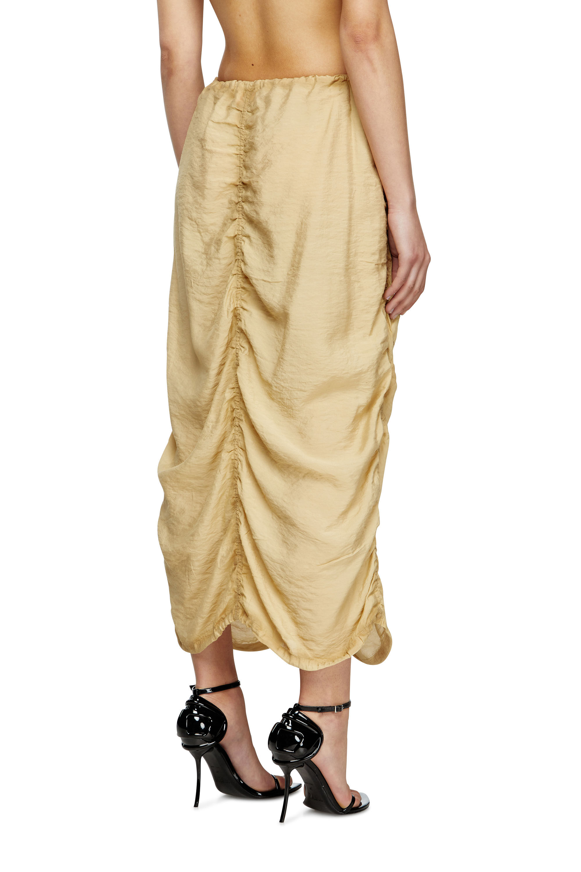 Diesel - O-RACLE, Female's Cargo midi skirt in treated viscose-nylon in Beige - 4