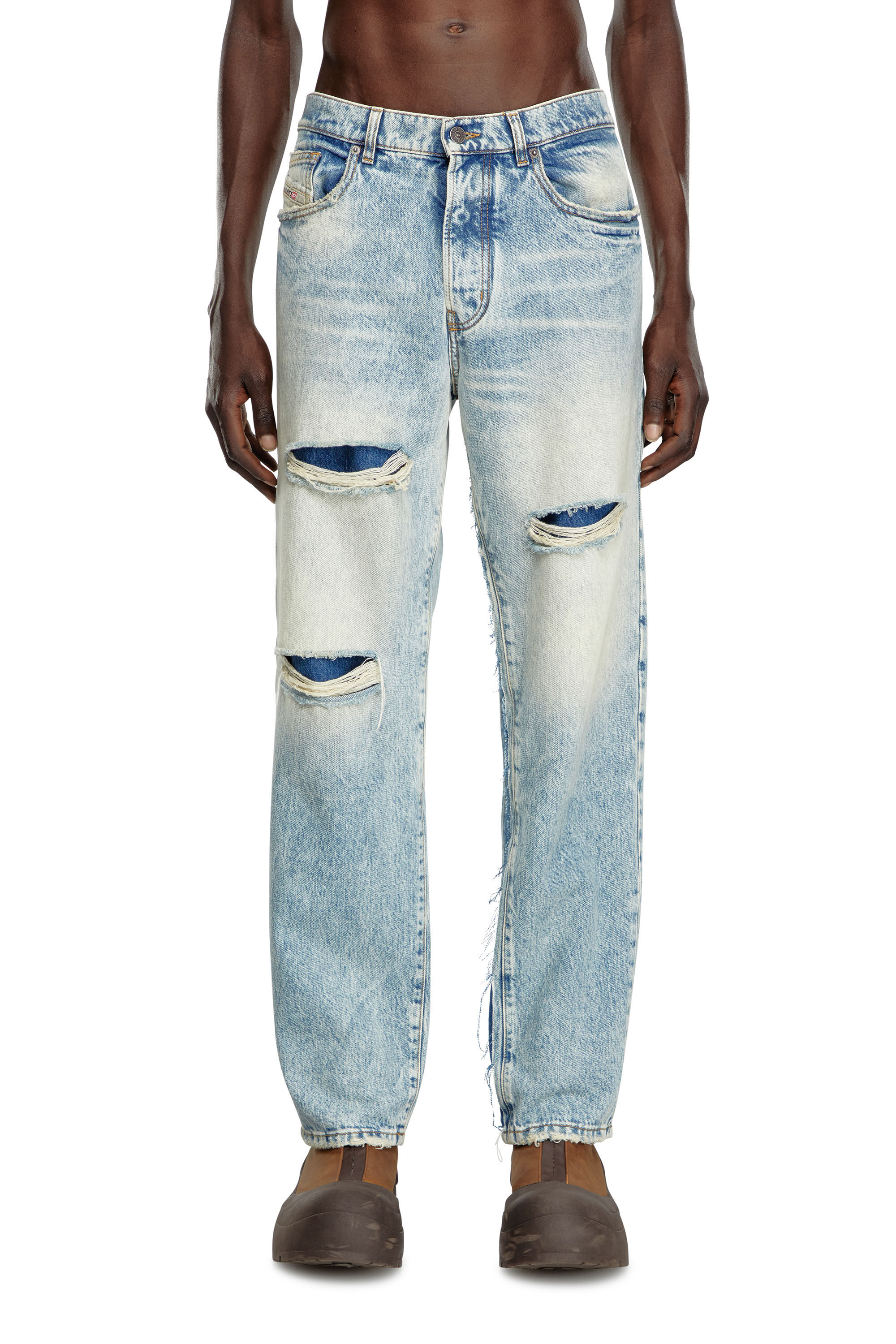 Diesel - Male Straight Jeans D-Fire 0AJEN, Light Blue - Image 3