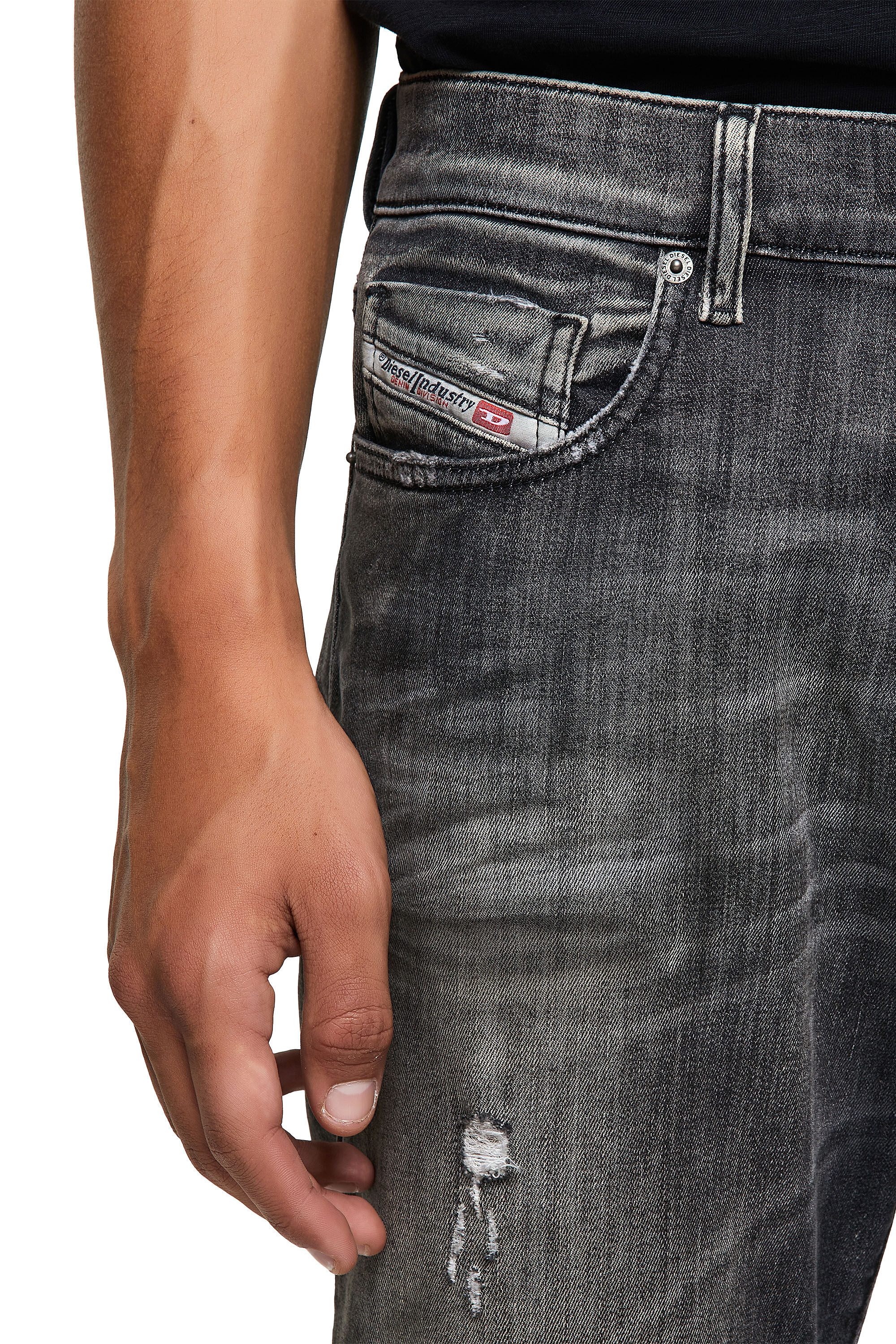 Diesel - D-Strukt JoggJeans® 09B54 Slim, Black/Dark Grey - Image 5