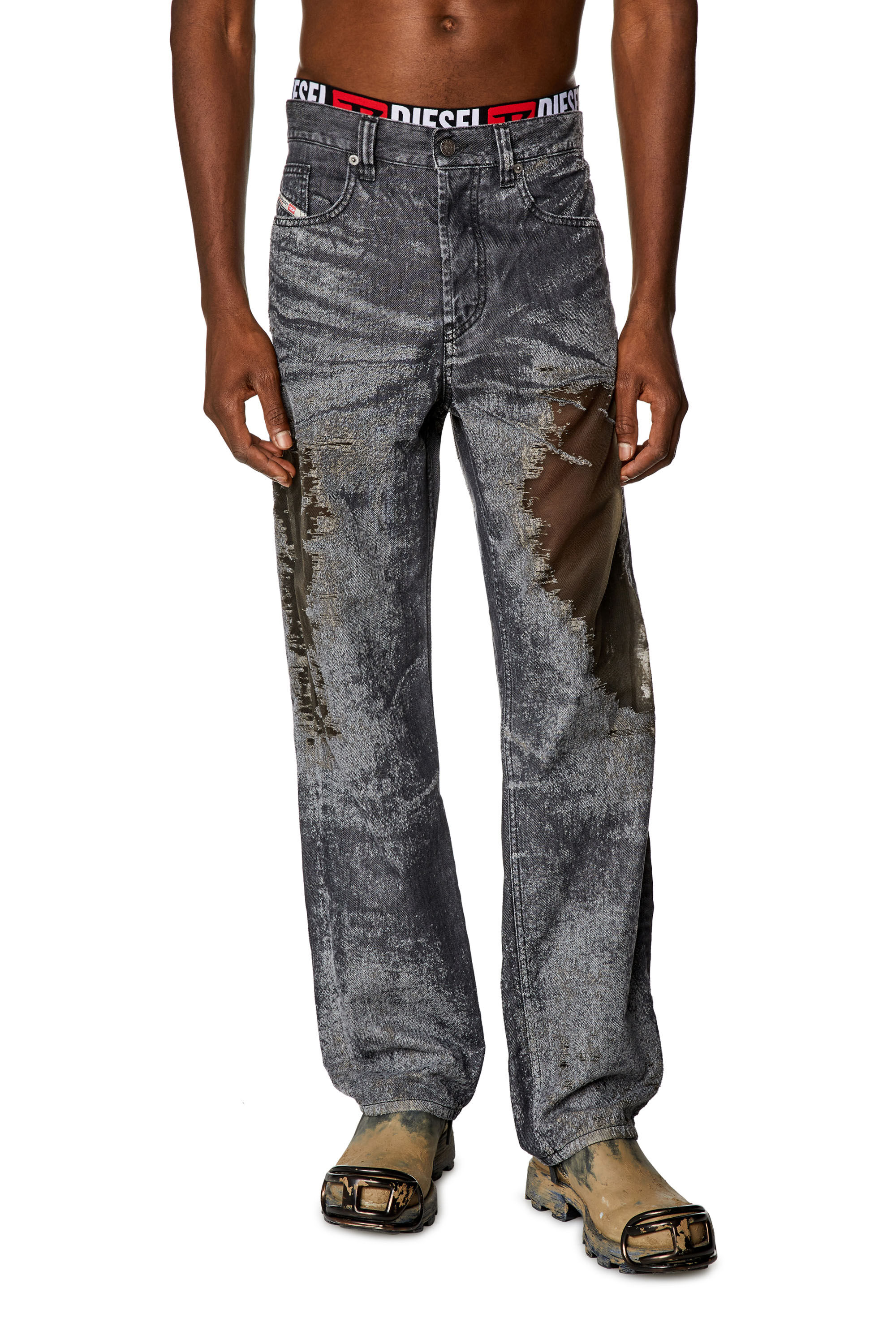 Diesel - Male's Straight Jeans 2010 D-Macs 007T7, Black/Dark Grey - 3