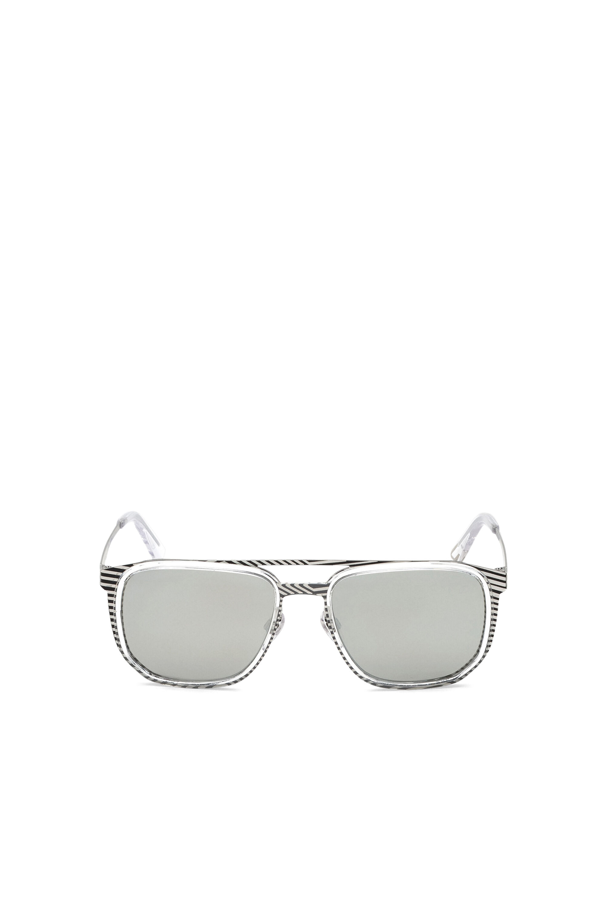 Diesel - DL0294, Male's Navigator sunglasses in metal and acetate in White/Black - 1