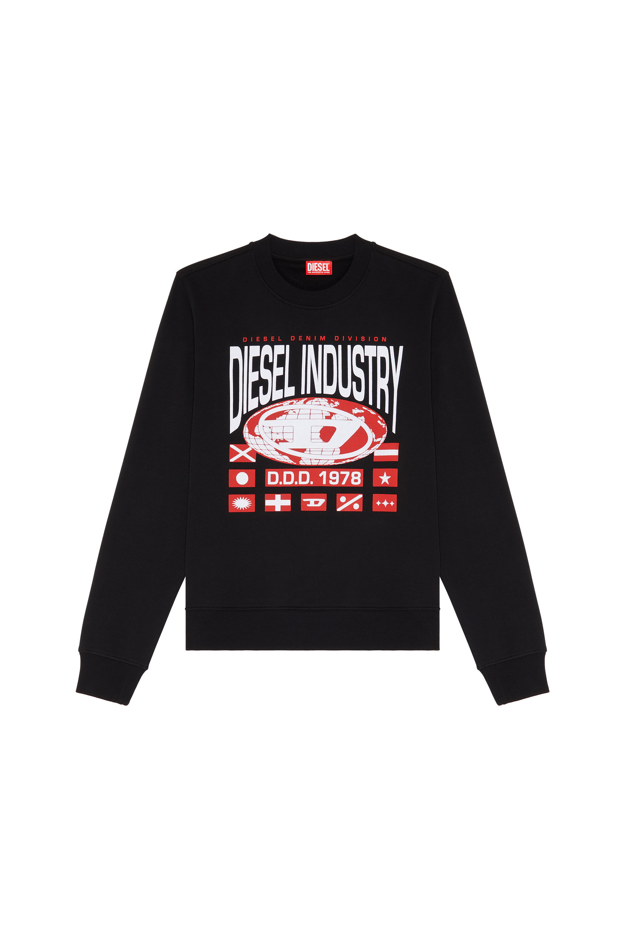 Men s Sweatshirt with two tone logo print S GINN L4 Diesel