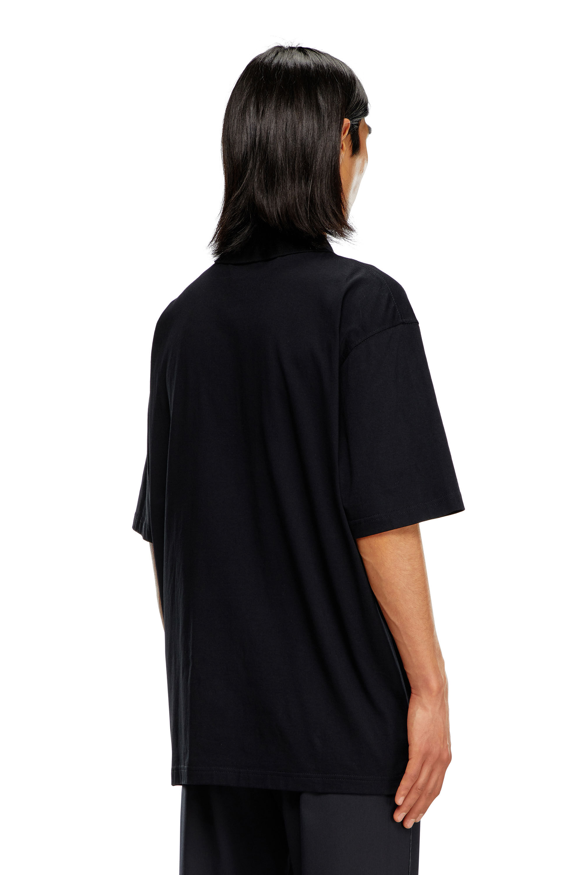 Men s Polo shirt with half zip Black Diesel