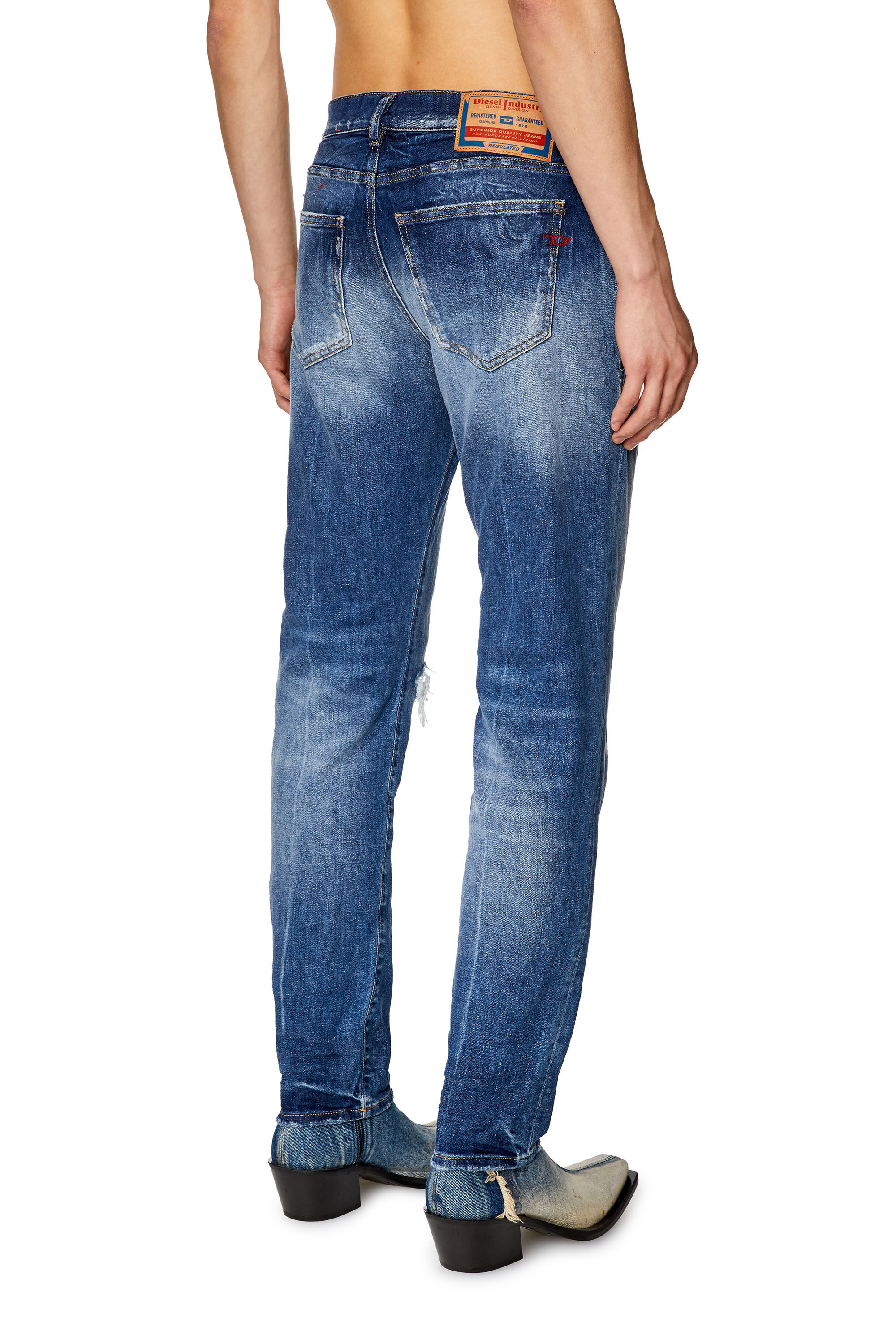 Diesel - Slim Jeans 2019 D-Strukt 09G15, Bleu moyen - Image 4