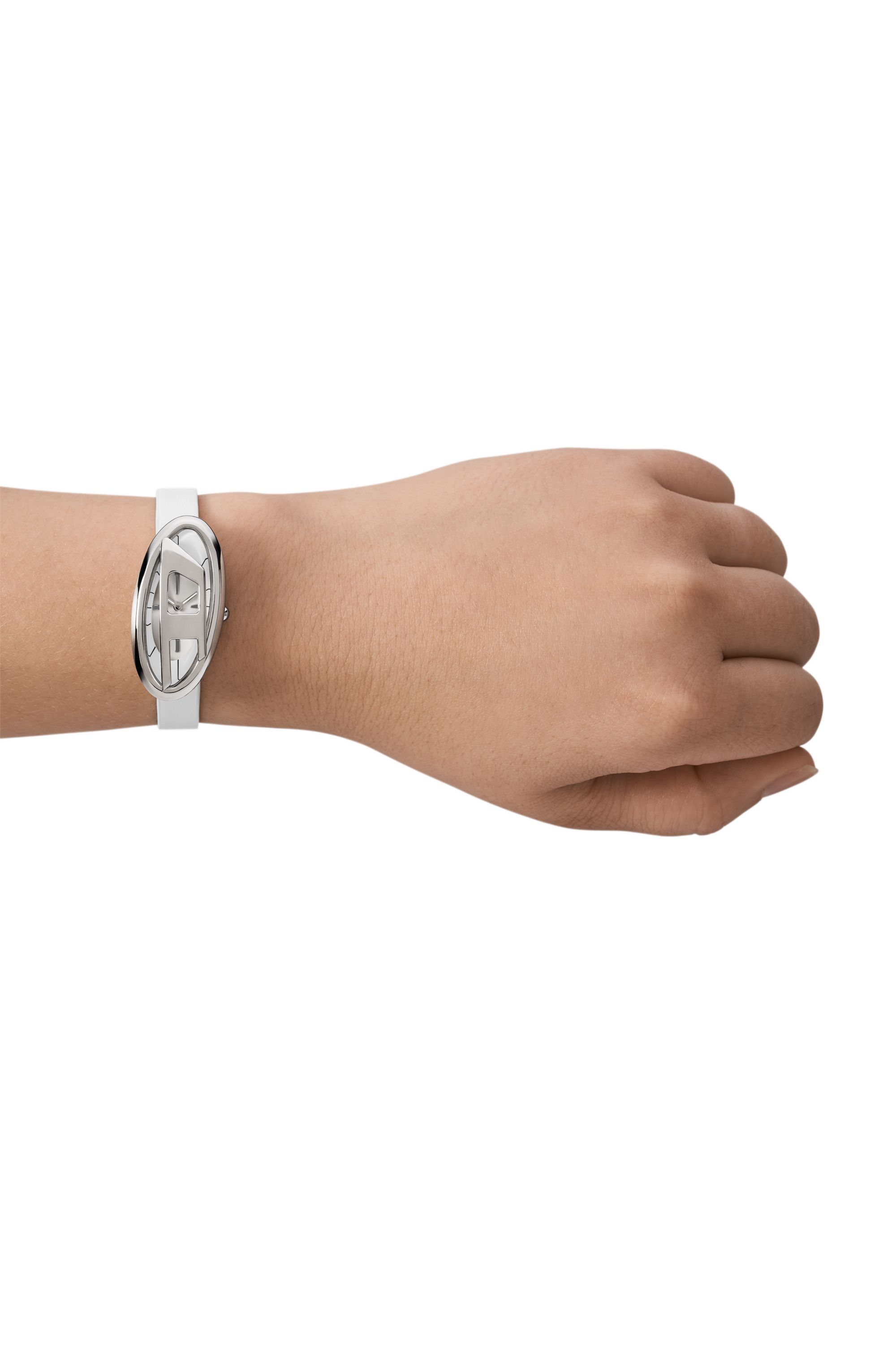 Diesel - DZ5613 WATCH, Female's D-Era Two-Hand White Leather Watch in White - 4