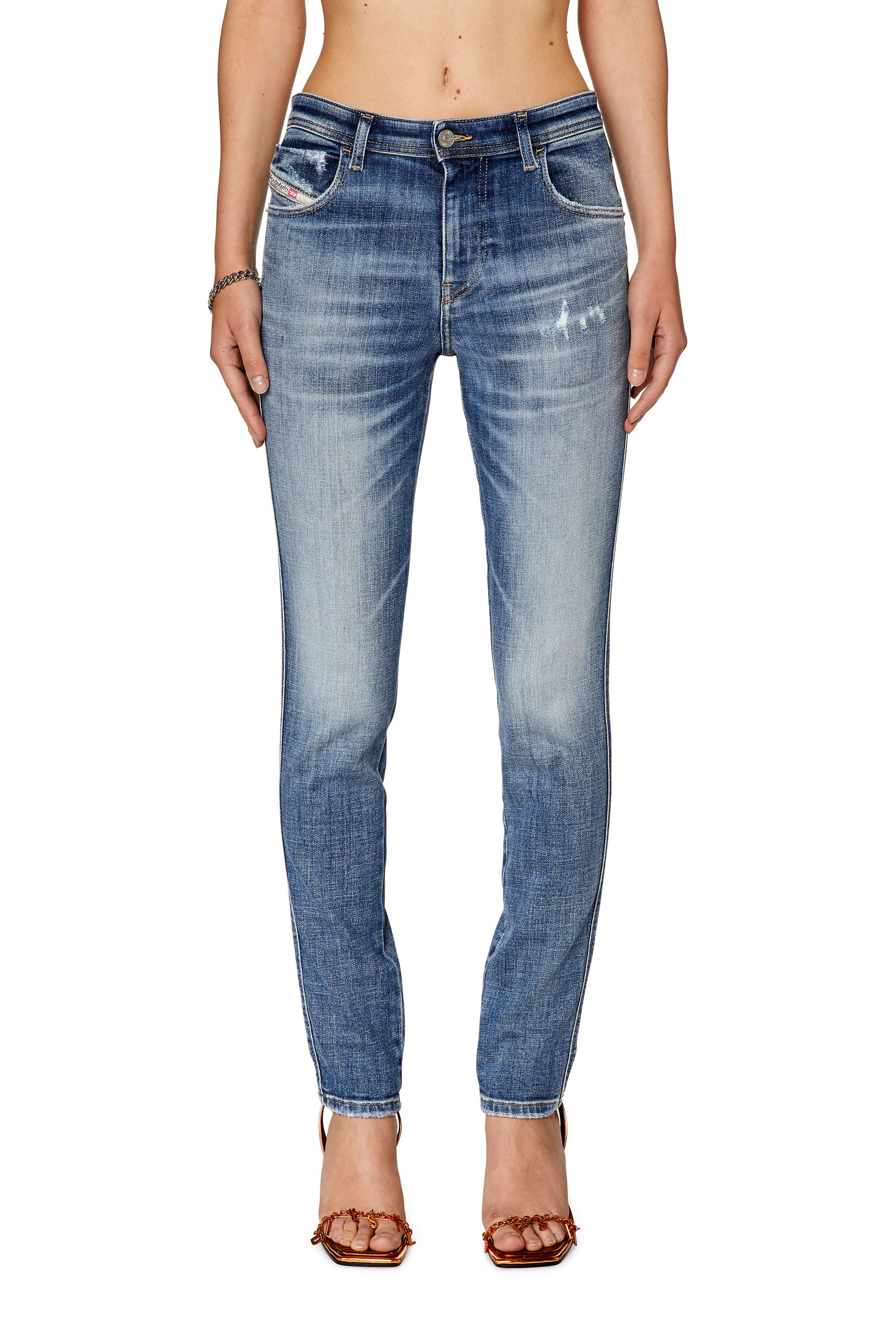 Diesel - Skinny Jeans 2015 Babhila 09G35, Bleu moyen - Image 3