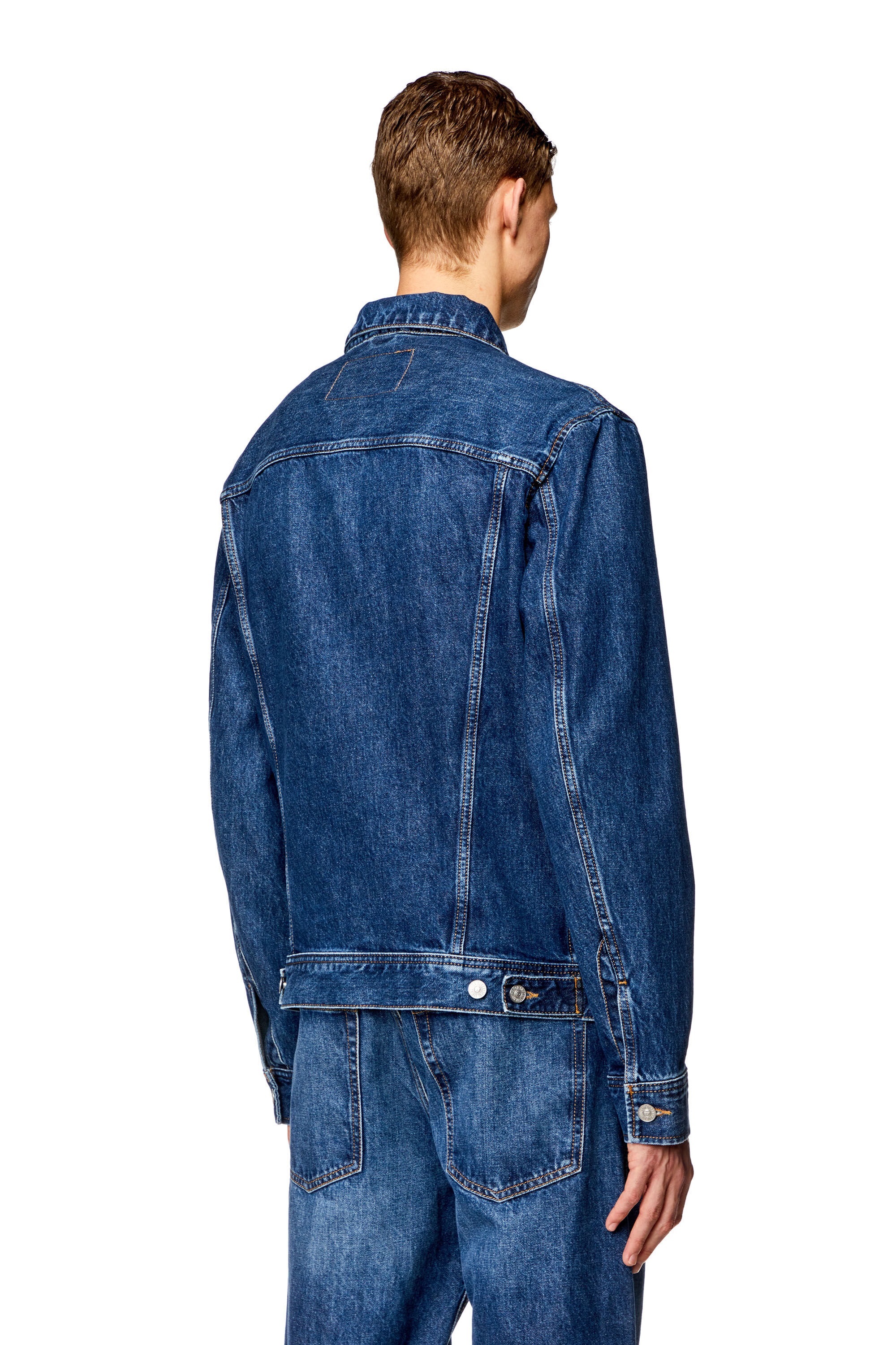 Diesel - D-BARCY, Male's Regular-fit trucker jacket in Medium Blue - 4