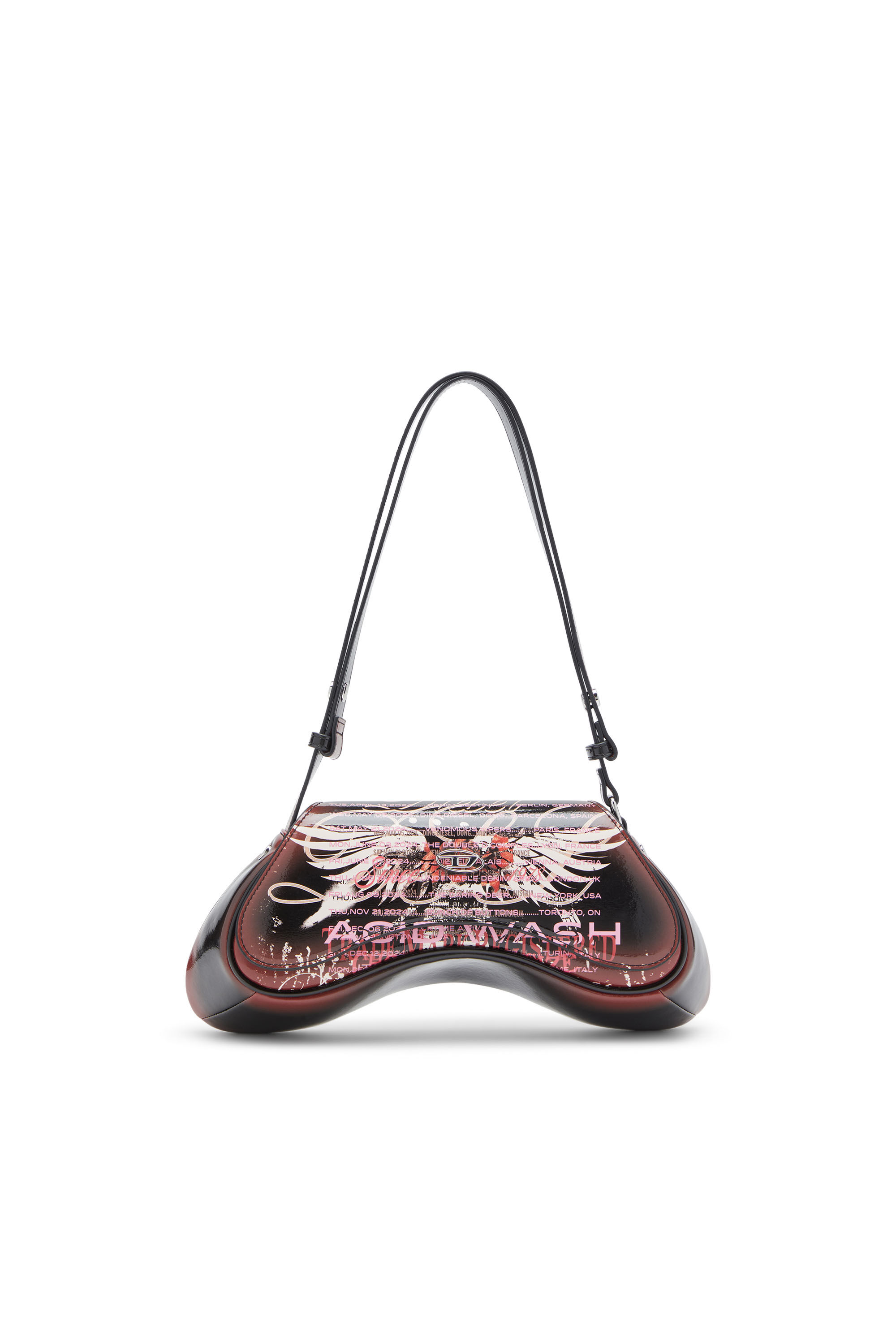 Diesel - PLAY CROSSBODY, Female's Play-Shoulder bag in printed glossy PU in Black/Brown - 1