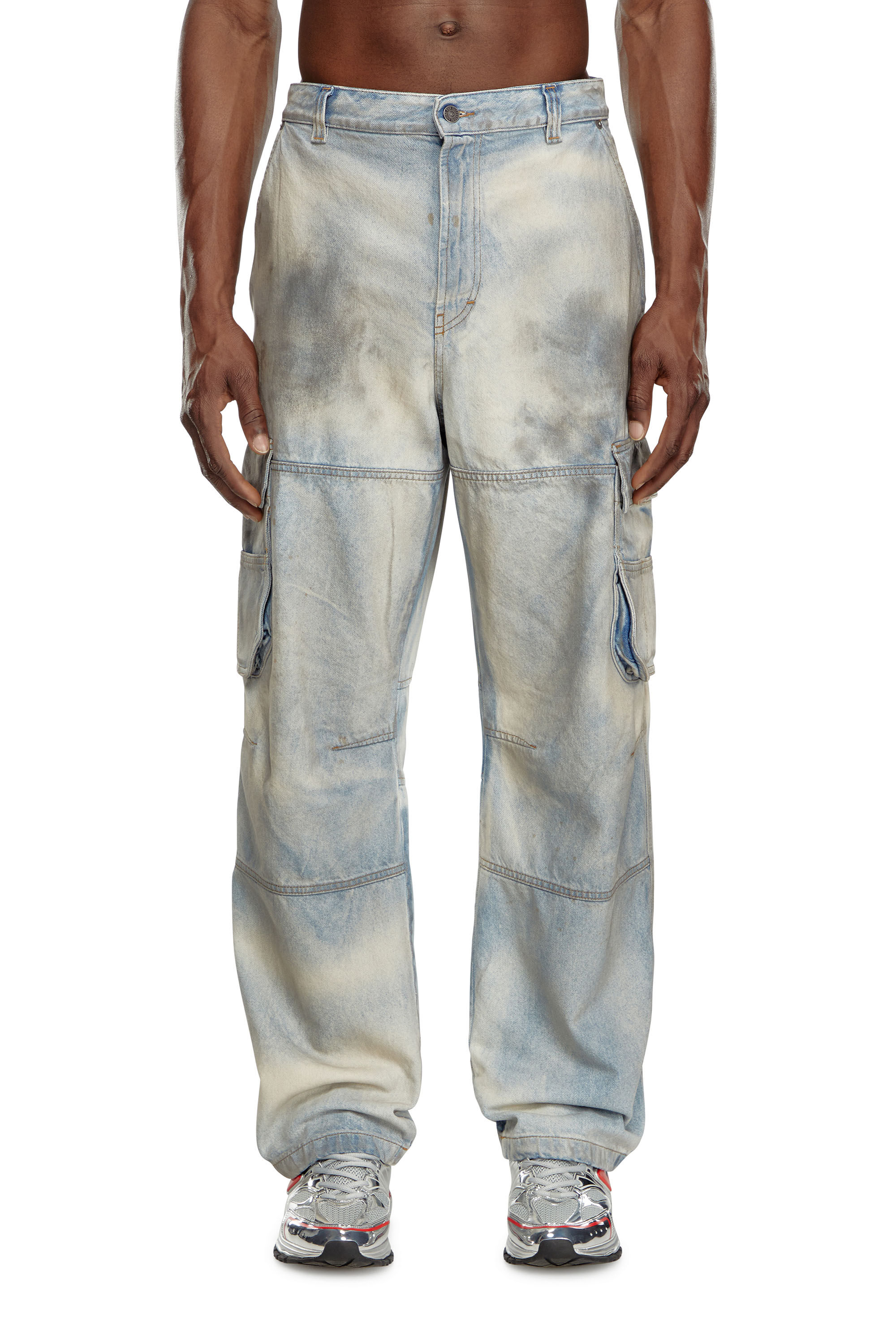 Diesel - Homme Straight Jeans D-Fish 0CBDJ, Bleu Clair - Image 3