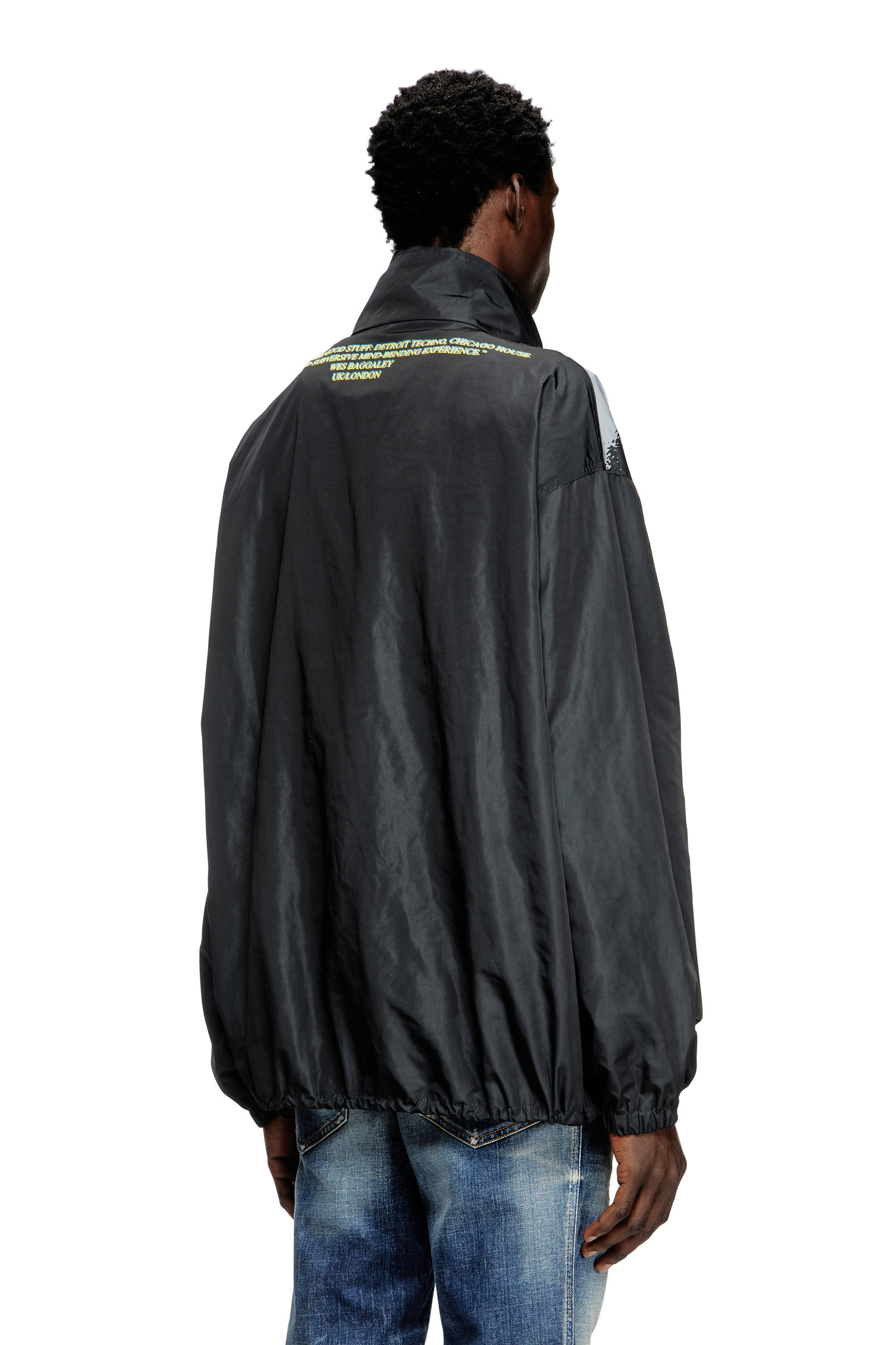 Diesel - J-ERIK, Veste en jersey technique avec imprimé paroles Mixte in Noir - 5