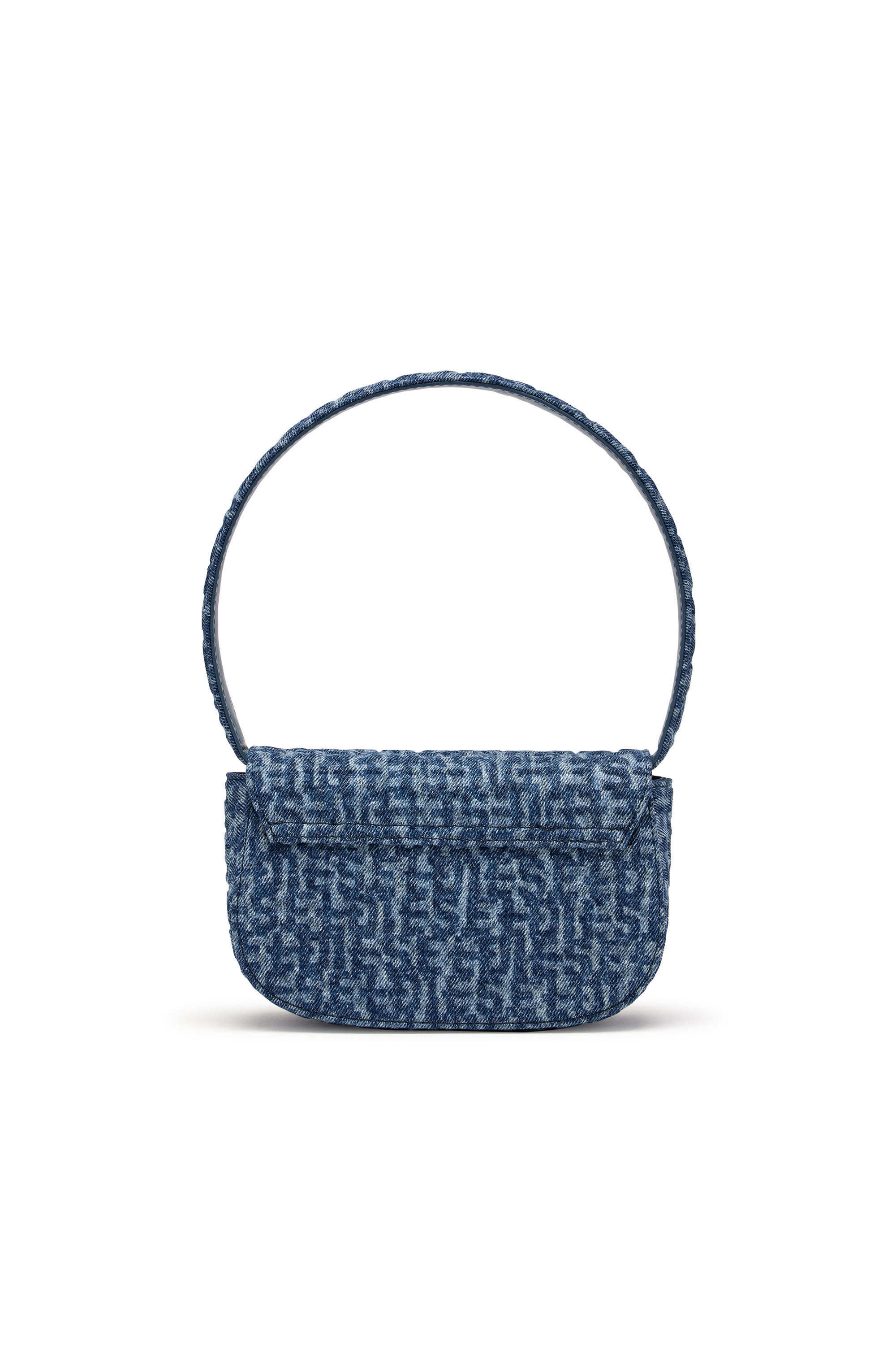 Diesel - 1DR, Female's 1DR - Iconic monogram shoulder bag in crystal canvas in Blue - 3