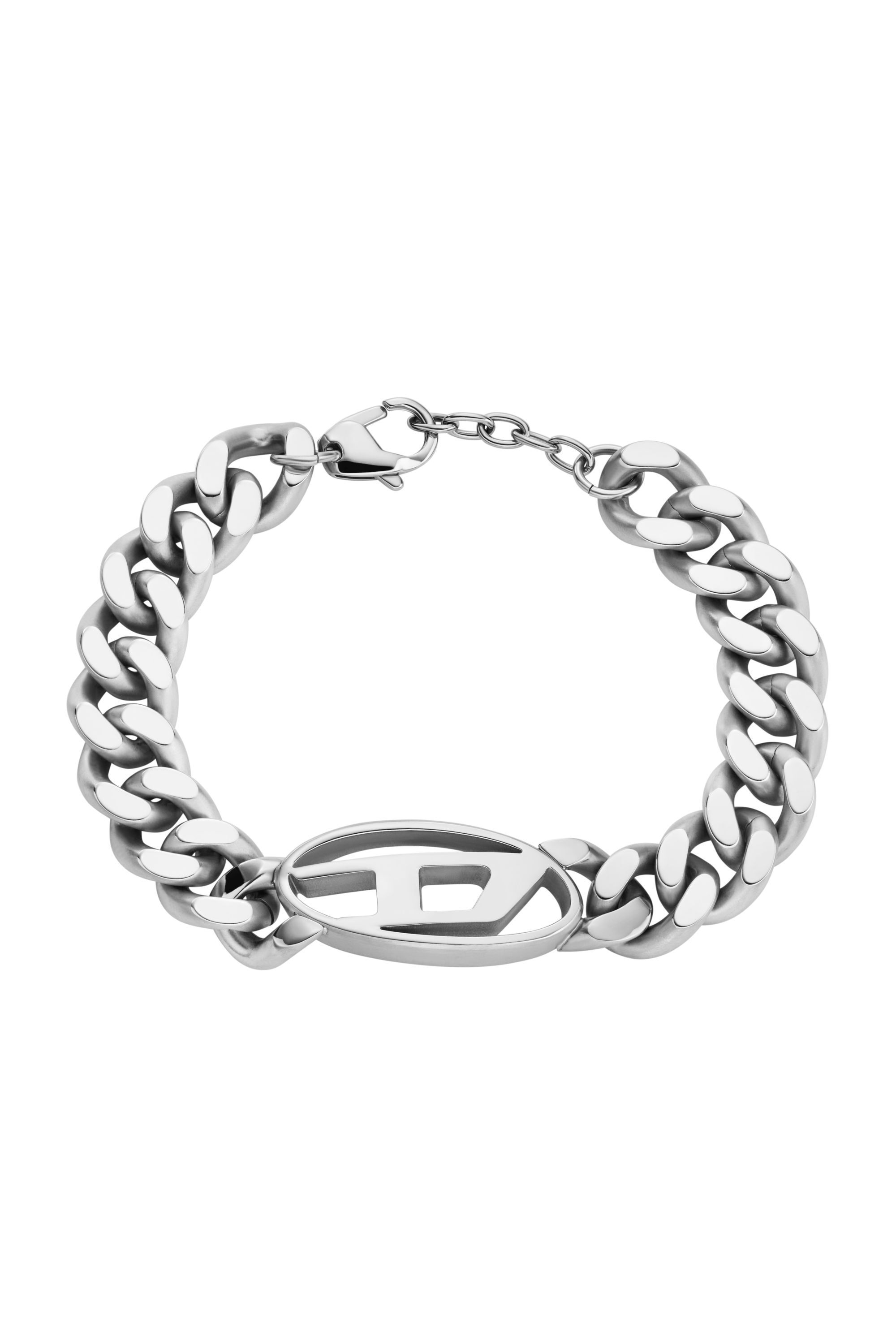 Diesel - DX1432, Male's Oval D Logo Chain Bracelet in Silver - 1