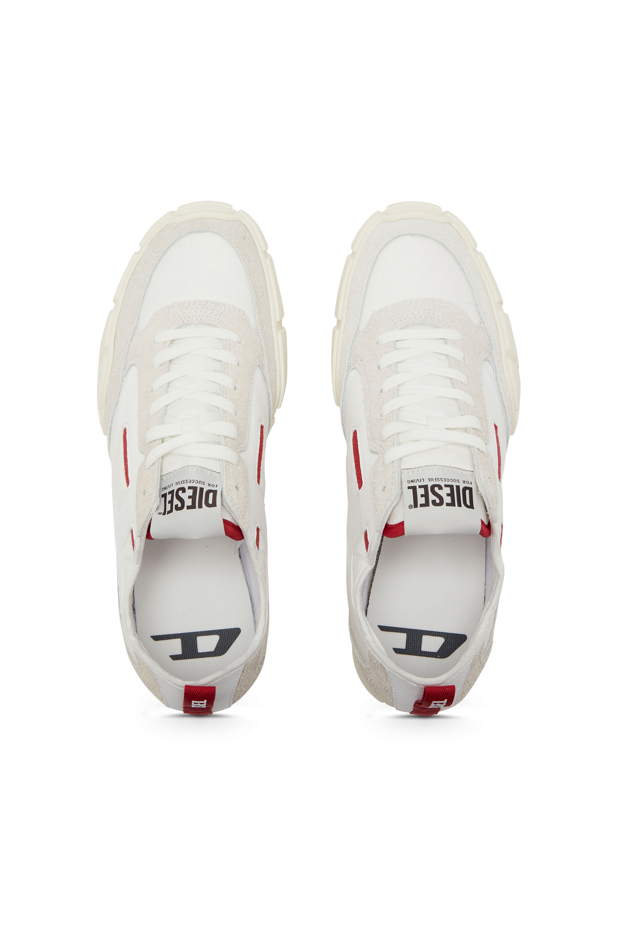 Diesel - S-PAGODHA LOW, Sneakers en cuir, suède et tissu indéchirable Homme in Polychrome - 4