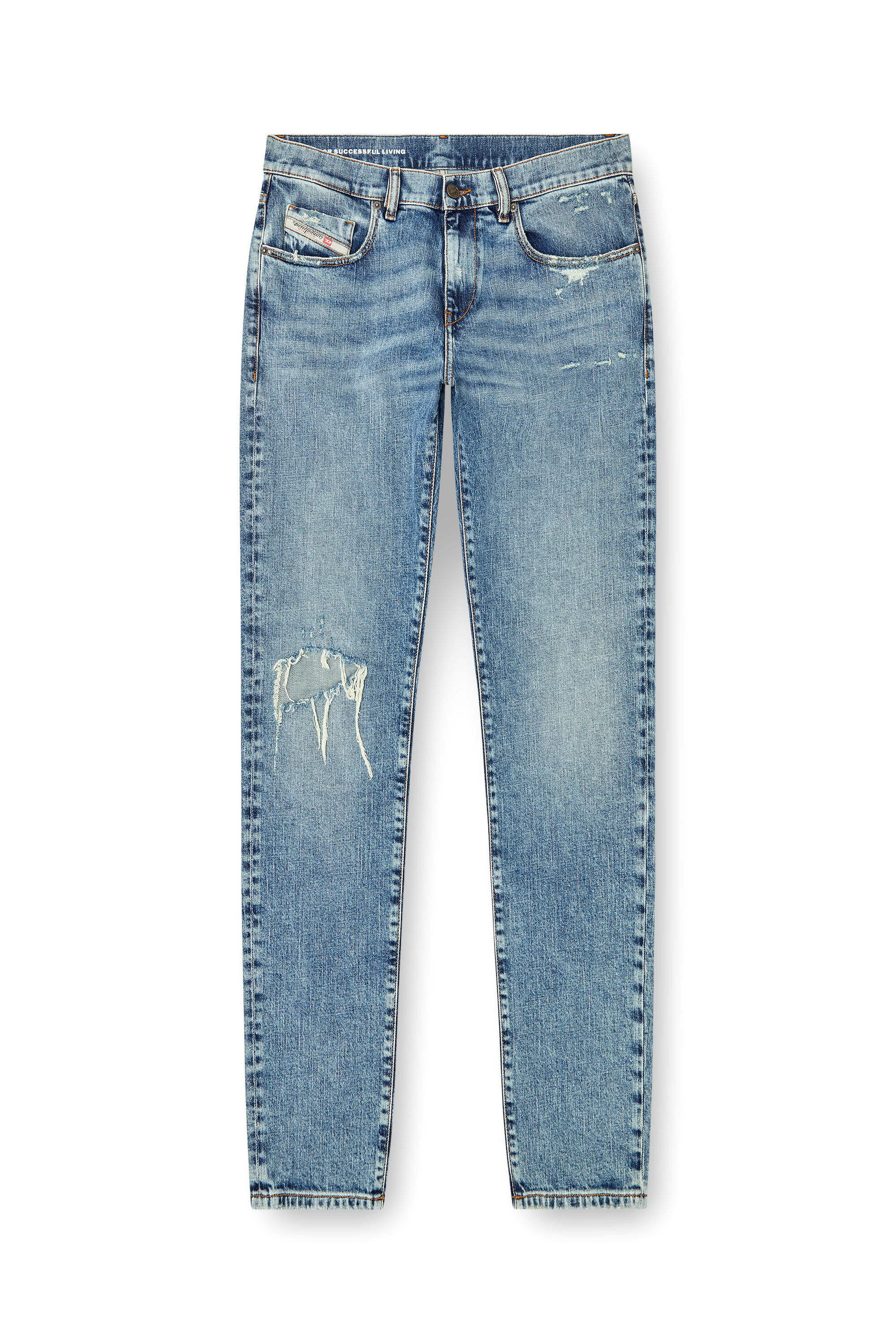 Diesel - Slim Jeans 2019 D-Strukt 09L34 Homme, Bleu Clair - Image 2