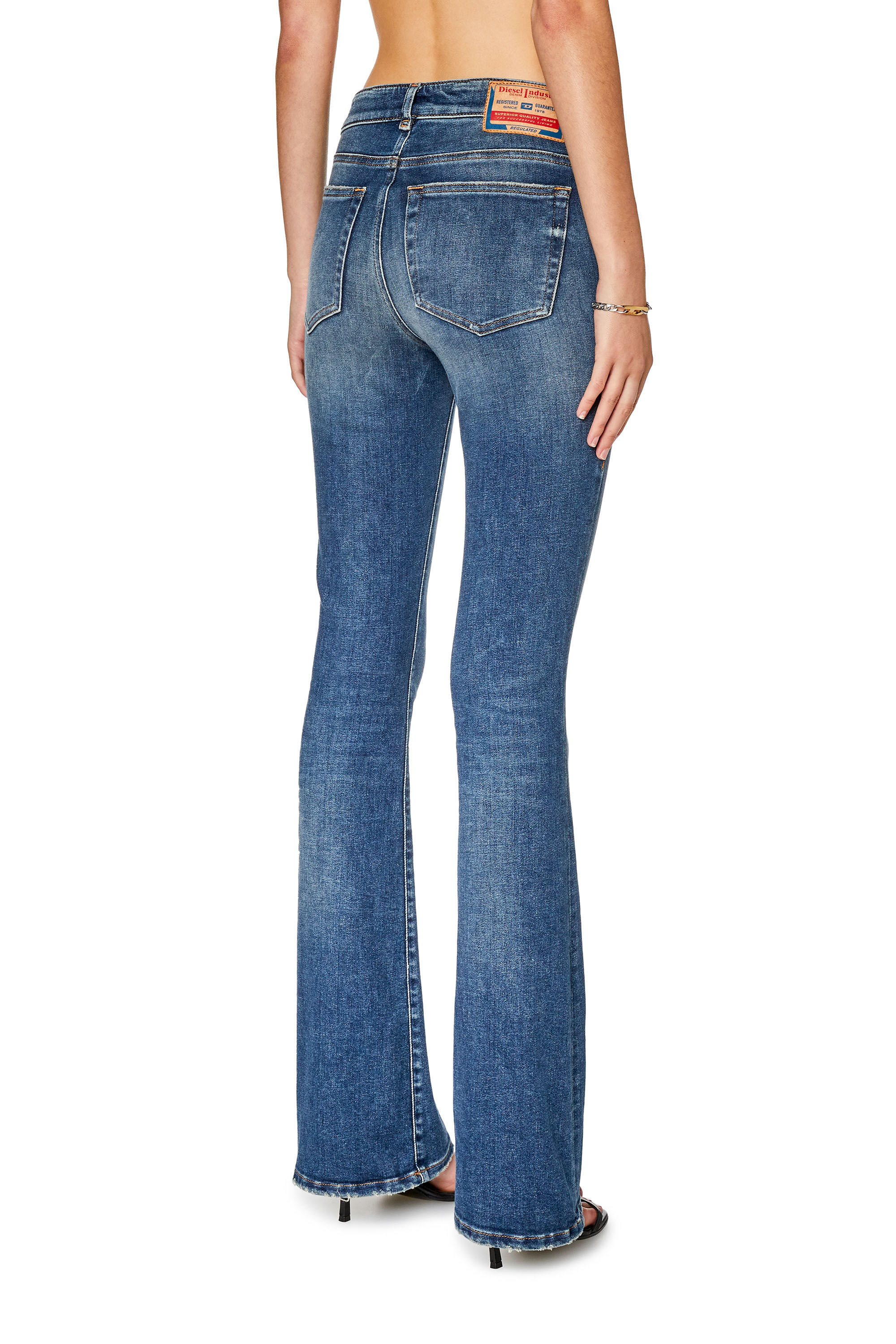 Blue denim flares on sale