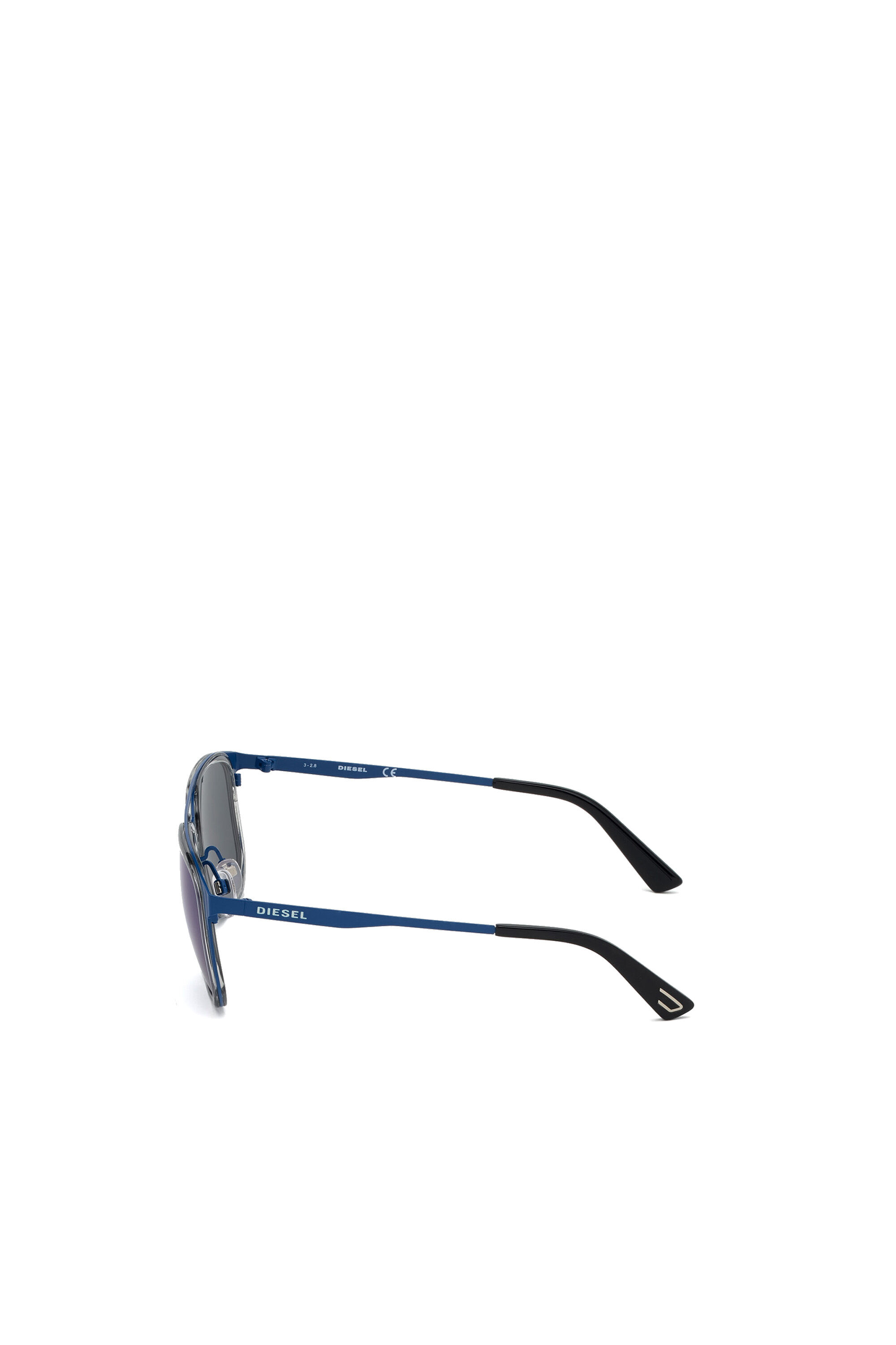 Diesel - DL0294, Male's Navigator sunglasses in metal and acetate in Blue - 4