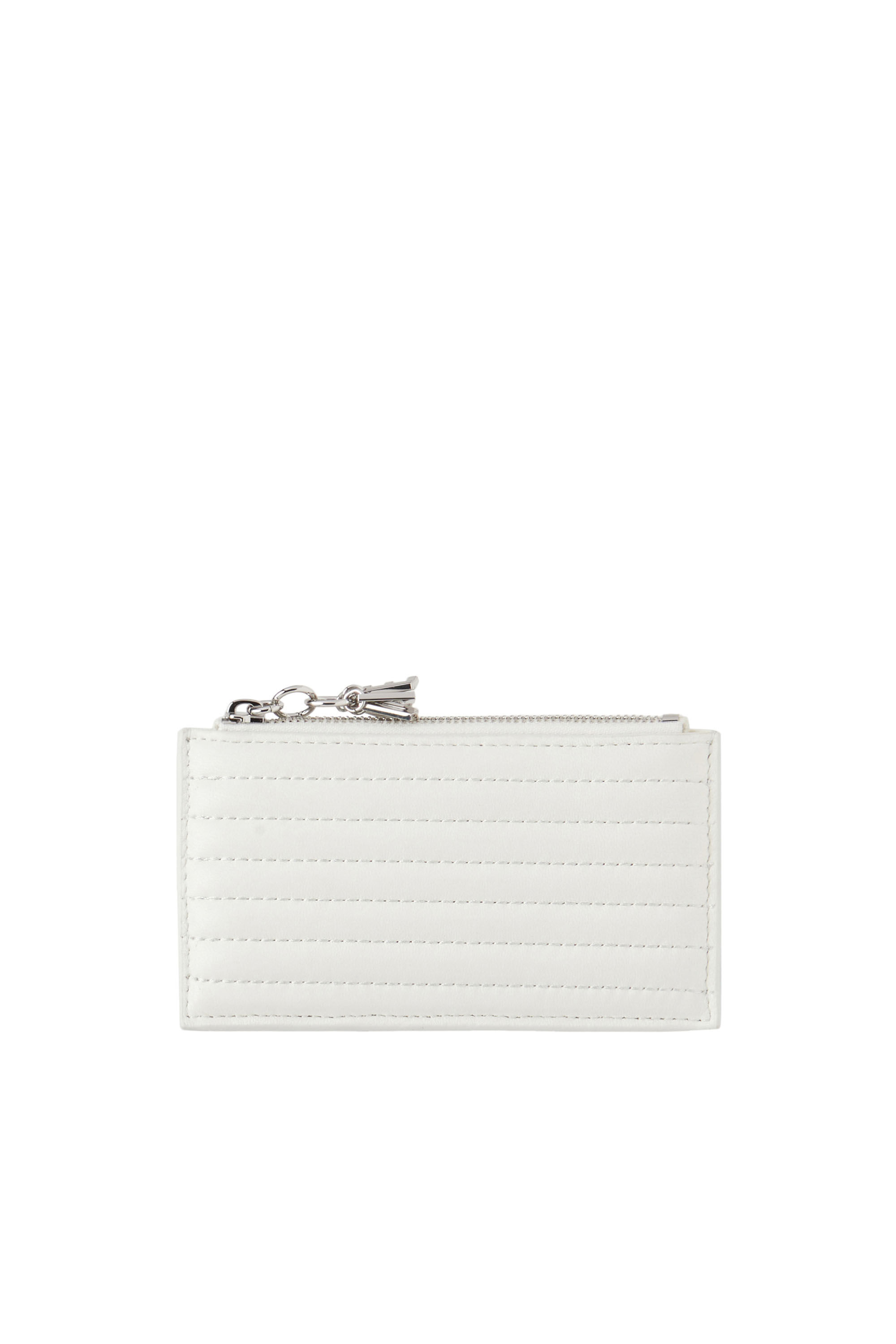 Diesel - CARD HOLDER COIN XS, Female's Card holder in quilted leather in White - 1