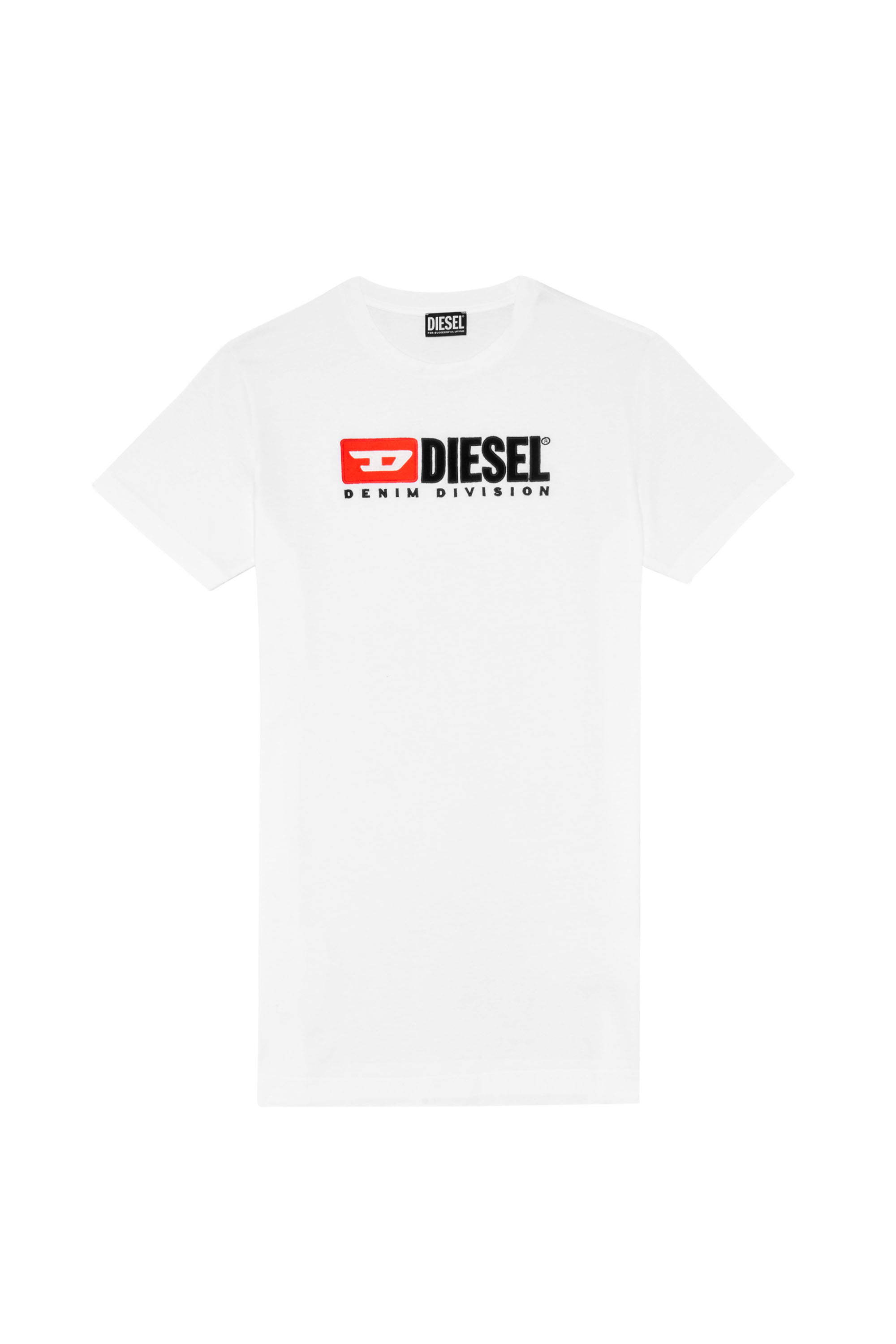 Diesel - D-EGOR-DIV, Female's T-shirt dress with logo in White - 1