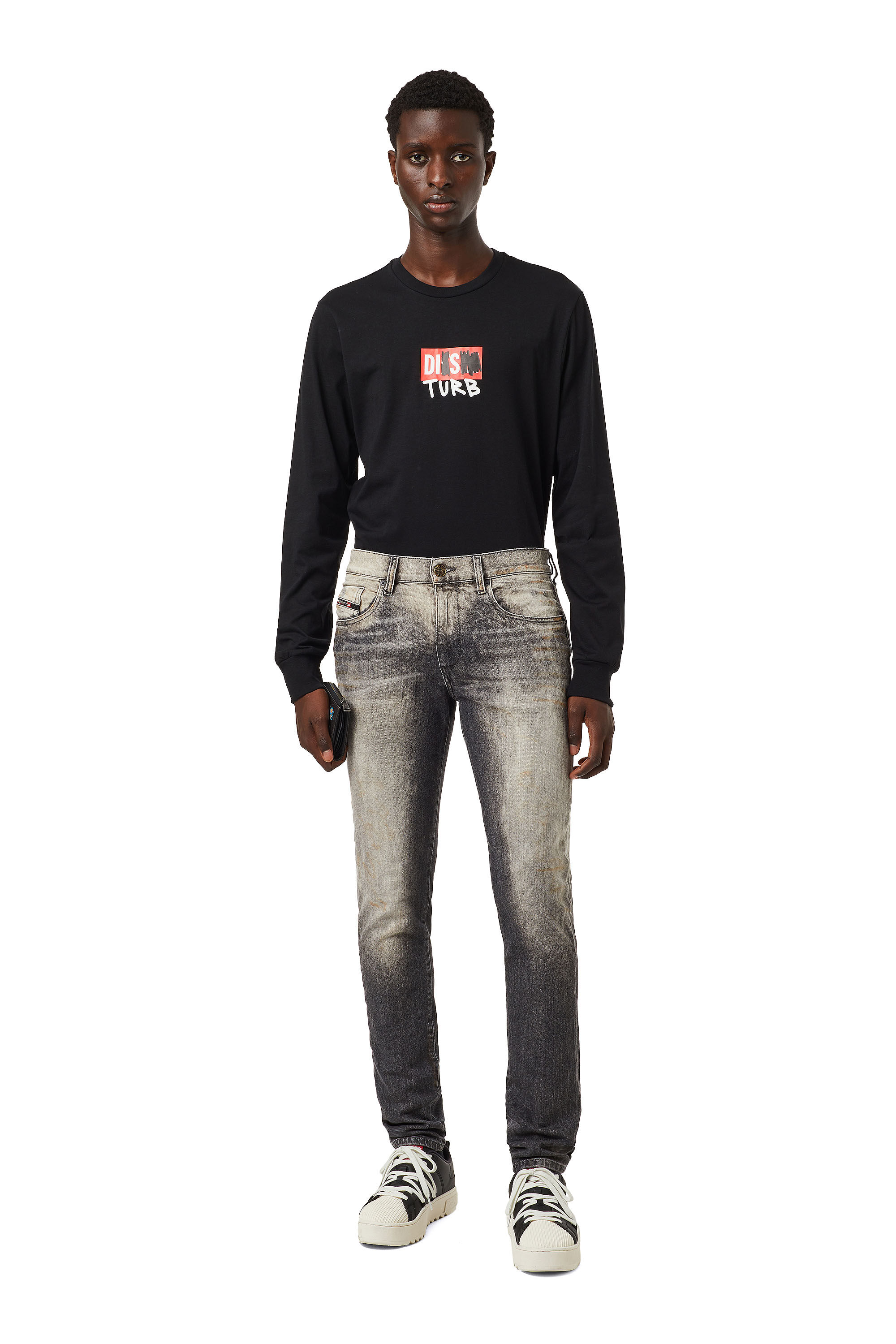 Diesel - Slim Jeans 2019 D-Strukt 09A83, Noir/Gris foncé - Image 1