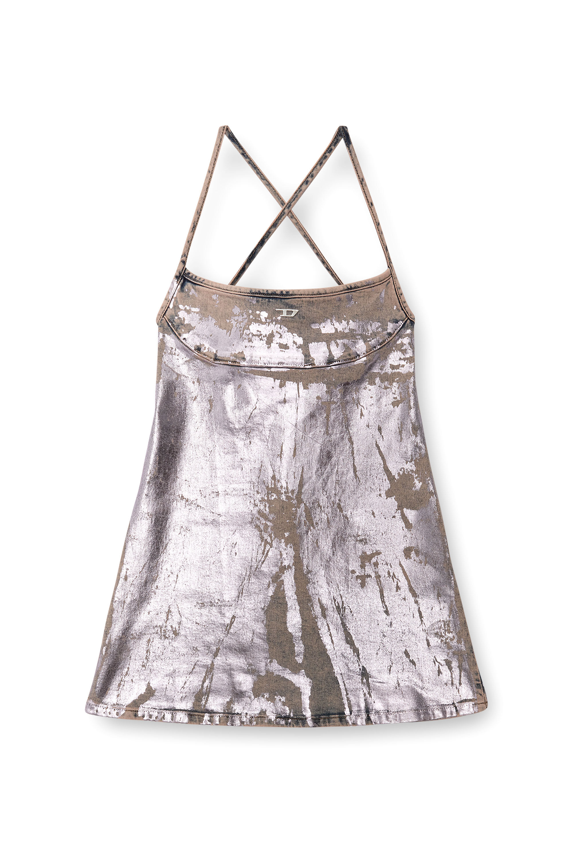 Diesel - DE-HELD-SHORT-S, Mini robe à bretelles en denim aux couleurs pop Femme in Rose - 2