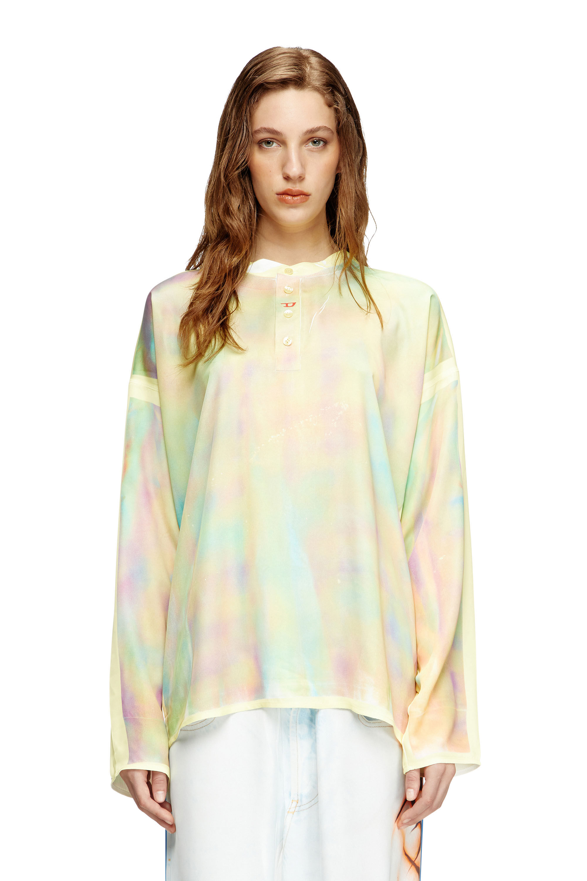 Diesel - T-OLAVI-A-SER-GRAFFITI-CHI, Top Henley avec imprimé graffiti Mixte in Jaune - 5