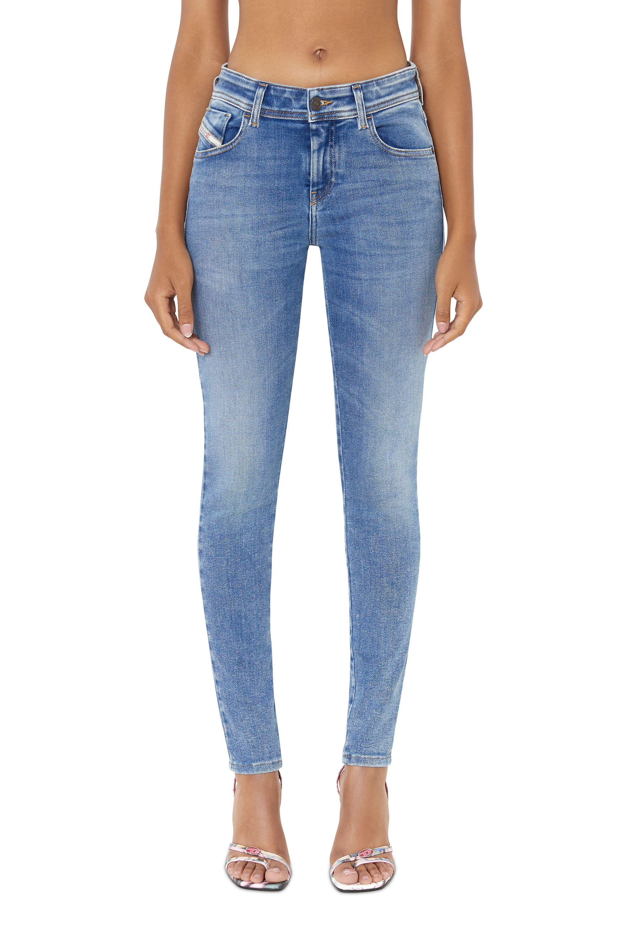 2017 SLANDY Woman Super skinny Medium blue Jeans Diesel