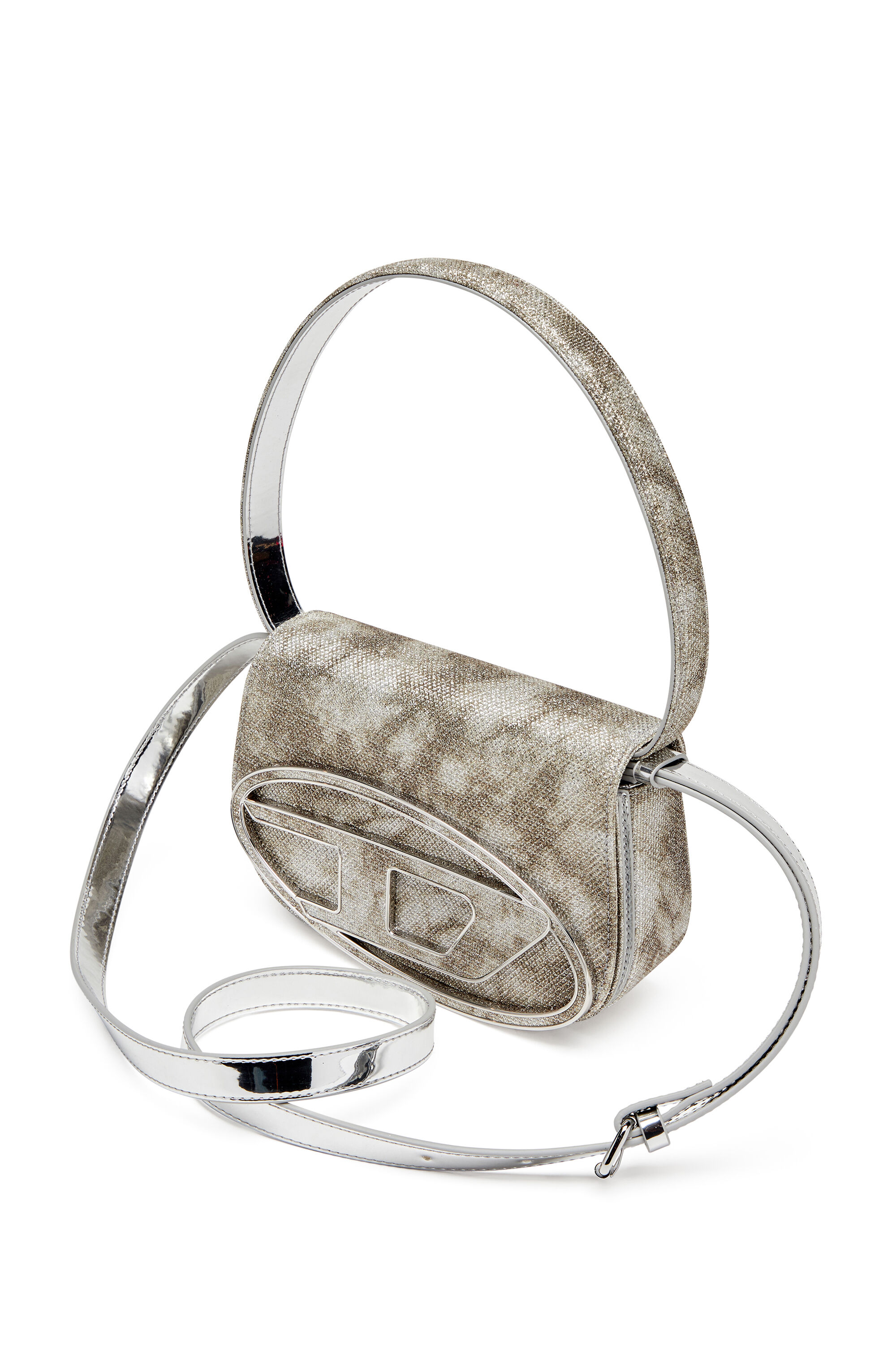 Diesel - 1DR, Female's 1DR-Iconic shoulder bag in shimmer fabric in Military Green - 5