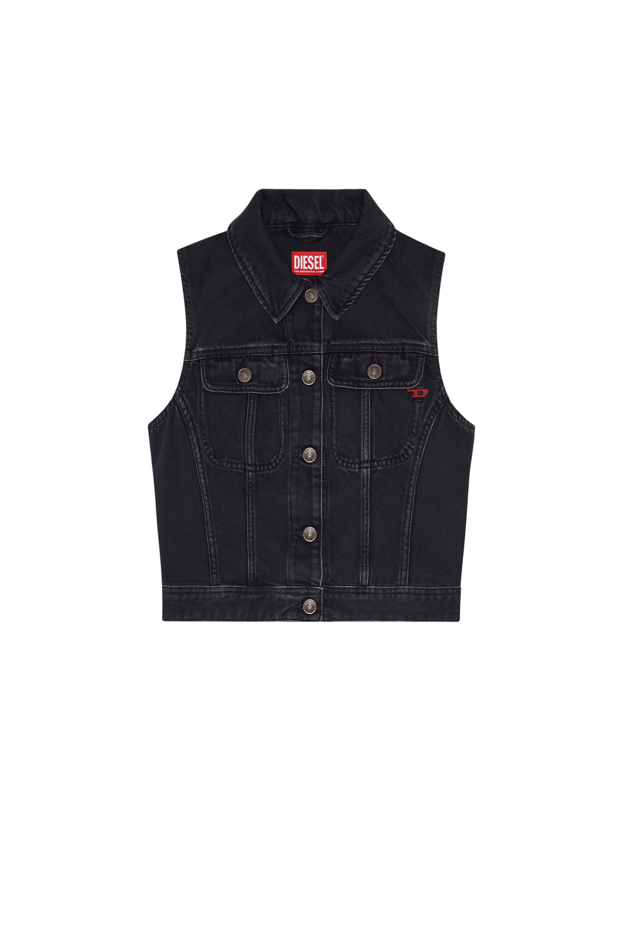 DE SLIMMY SM Woman Slim fit sleeveless denim vest Diesel
