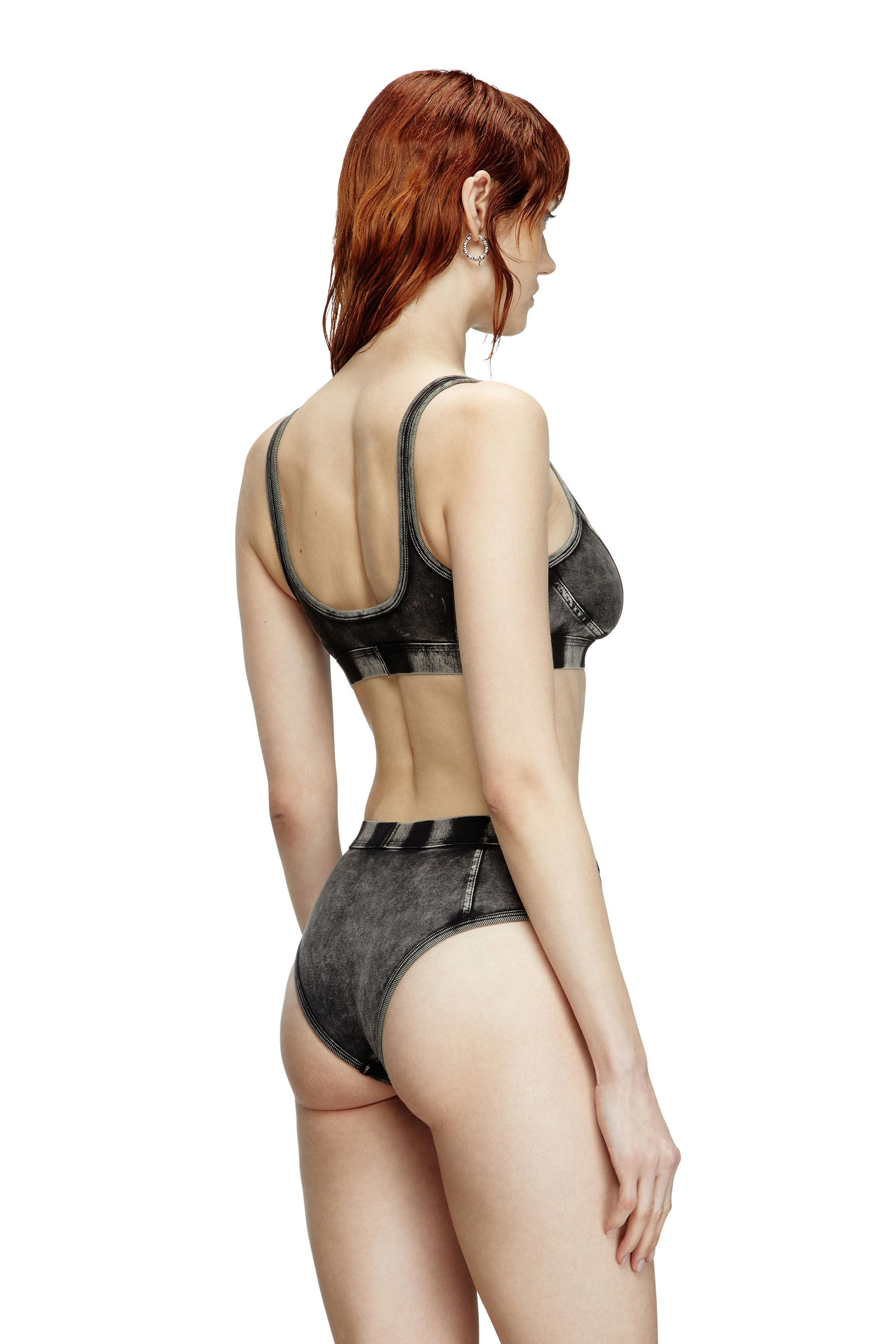 Diesel - KASSIE-DNM, Female's Bralette in denim-effect jersey in Black - 2