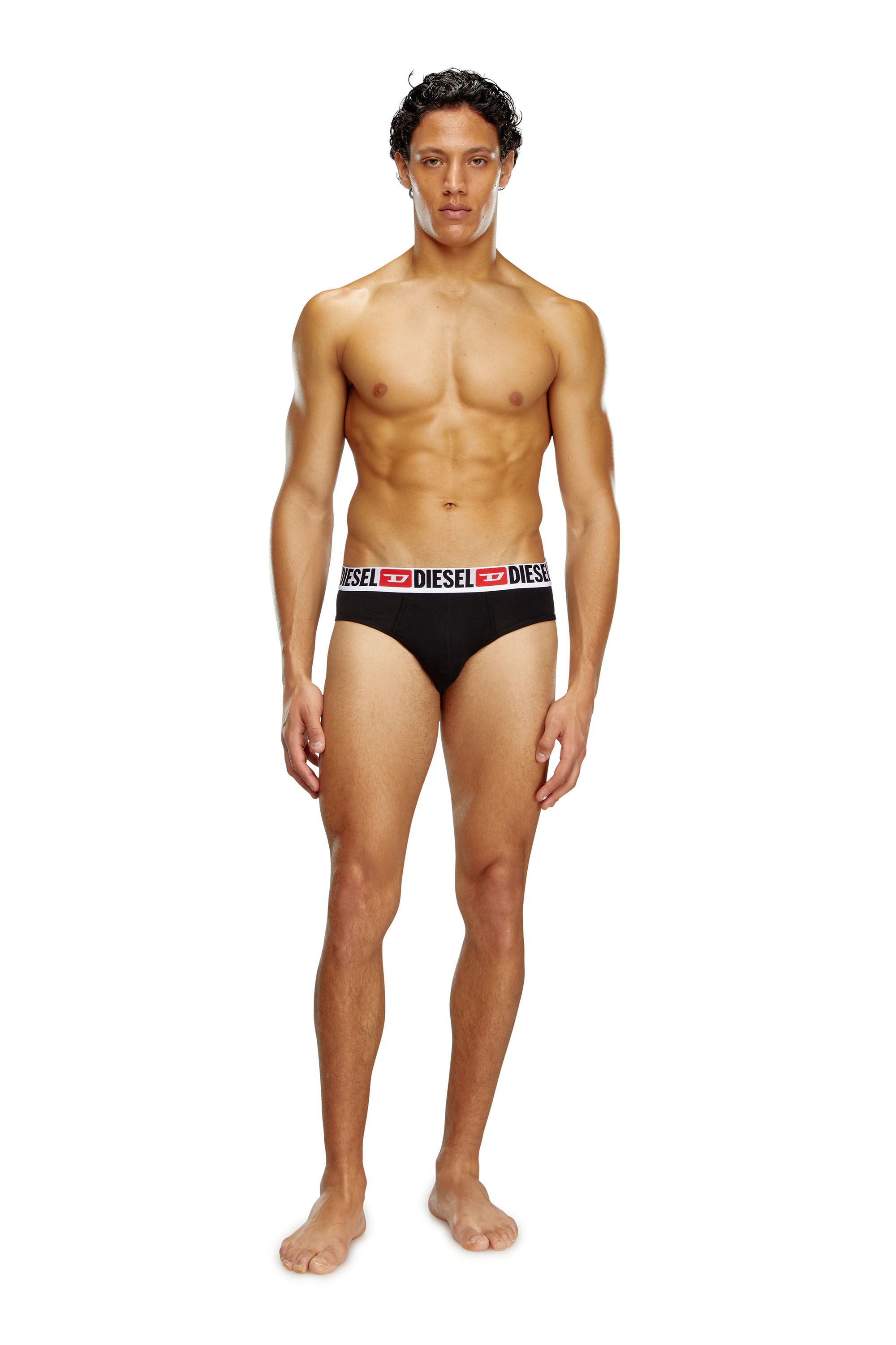 Diesel - UMBR-ANDRETHREEPACK, Male Three-pack of solid-colour briefs in Black - Image 1