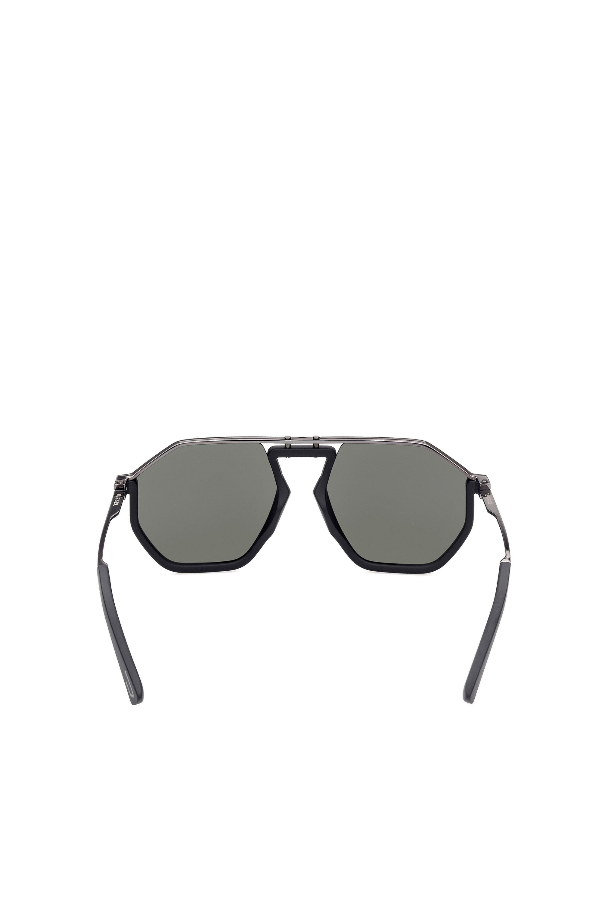 Diesel - DL0346, Unisex's Pilot metal and injection-molded sunglasses in Black/Grey - 3