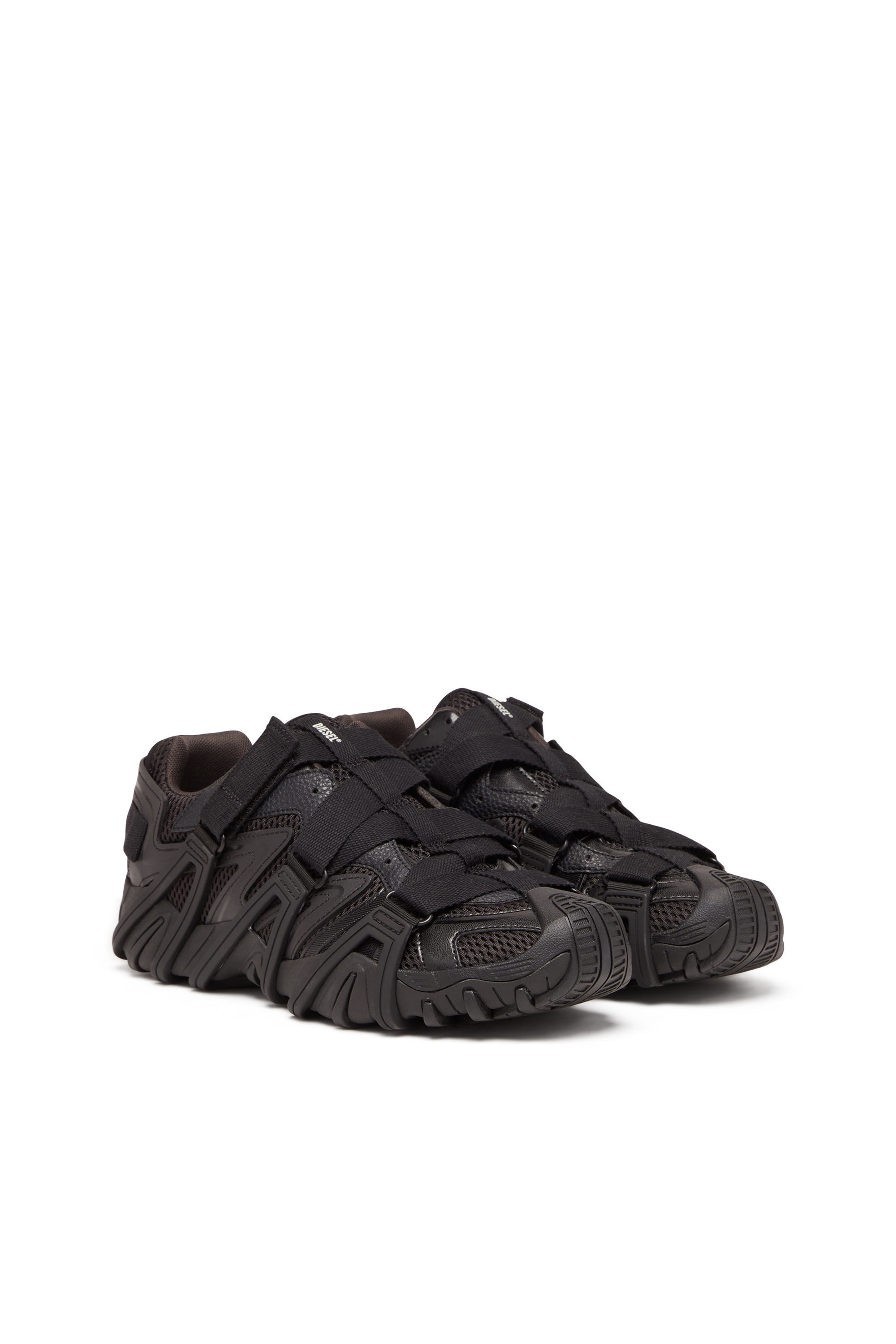 Diesel - S-PROTOTYPE-CR, S-Prototype-CR - Sneakers avec effet treillis en mesh et en cuir Homme in Noir - 2