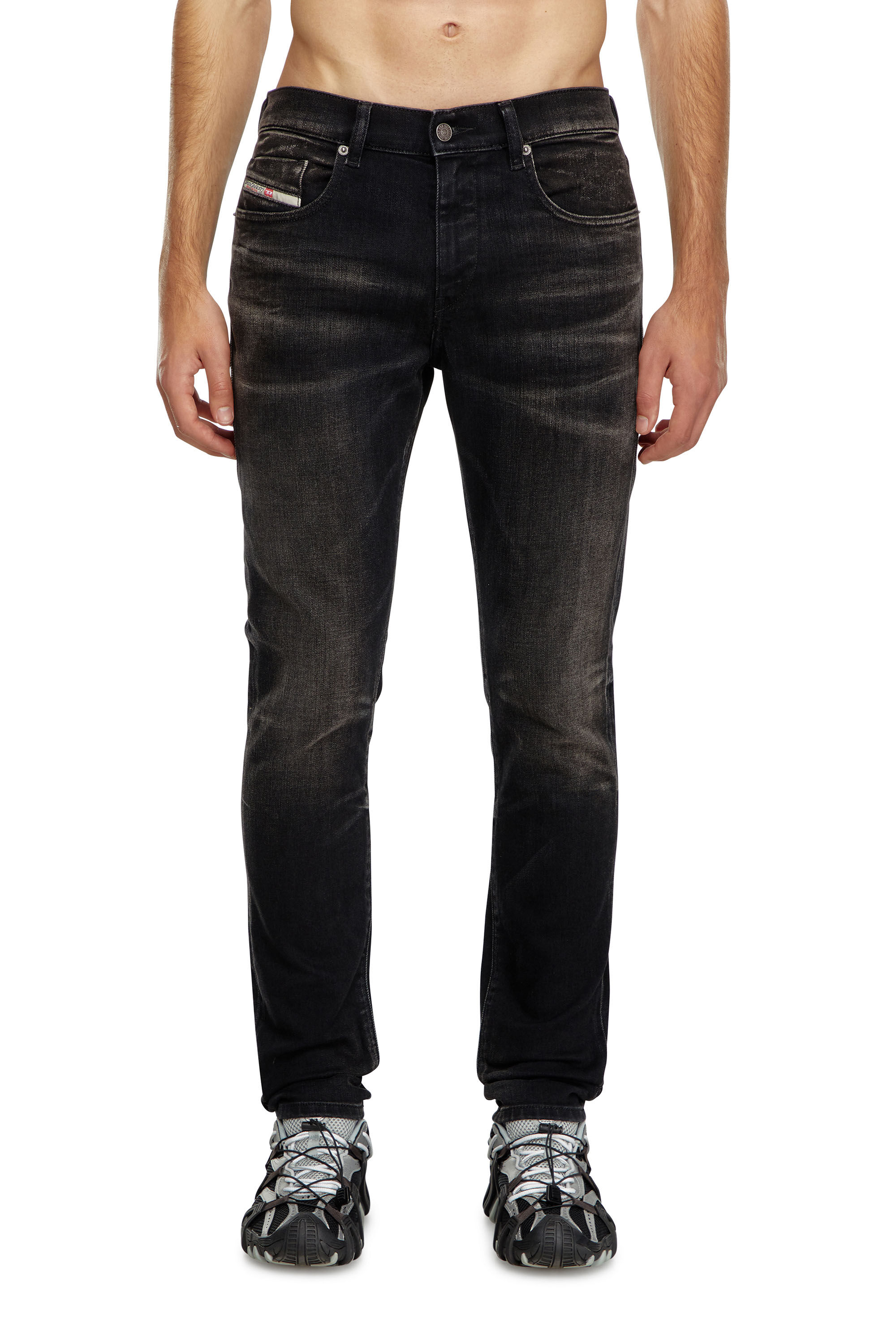 Diesel - Male Slim Jeans 2019 D-Strukt 09J53, Black/Dark Grey - Image 3