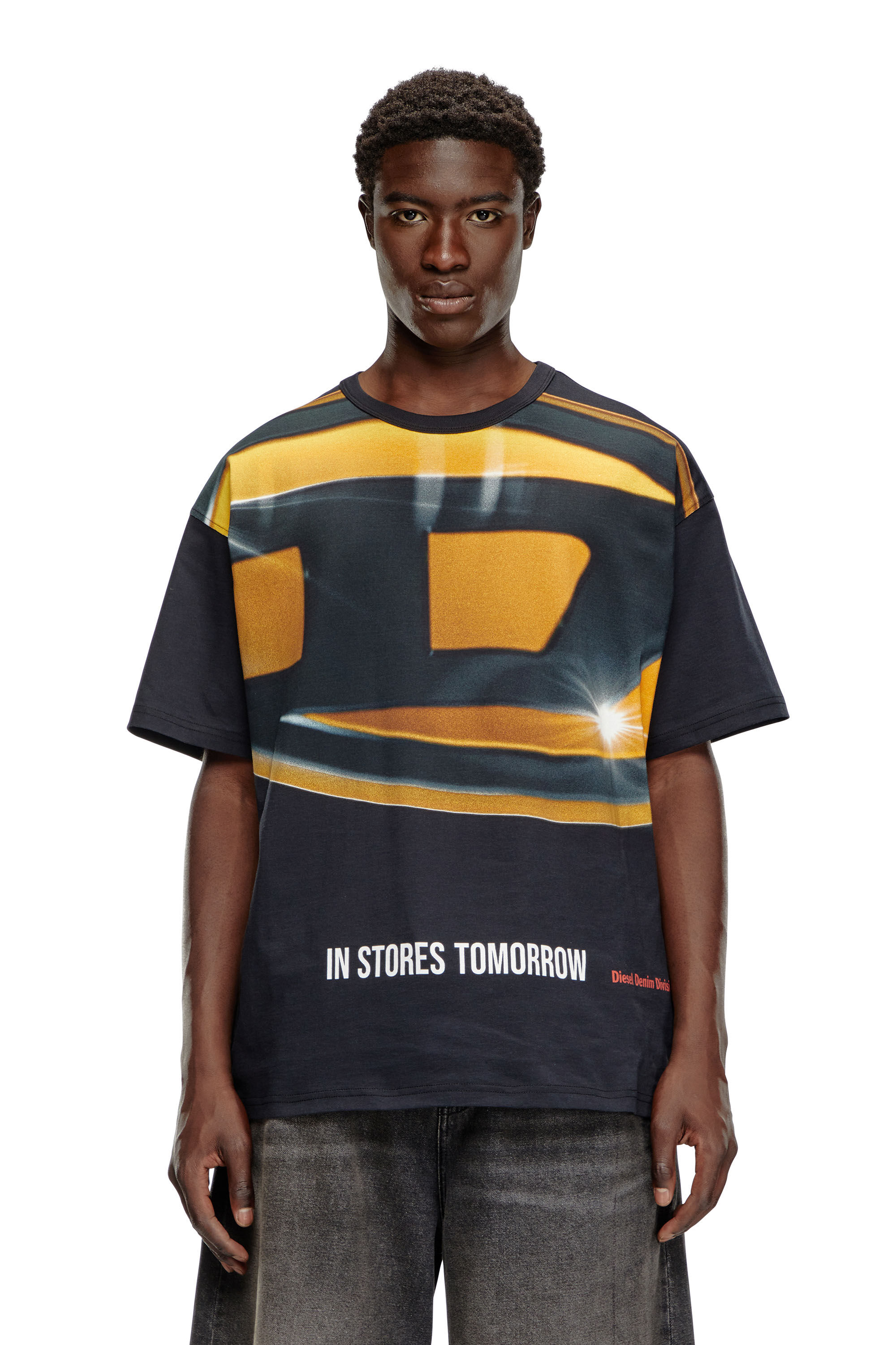 Diesel - T-BOXT-P1, Homme T-shirt avec imprimé affiche Oval D in Noir - Image 4