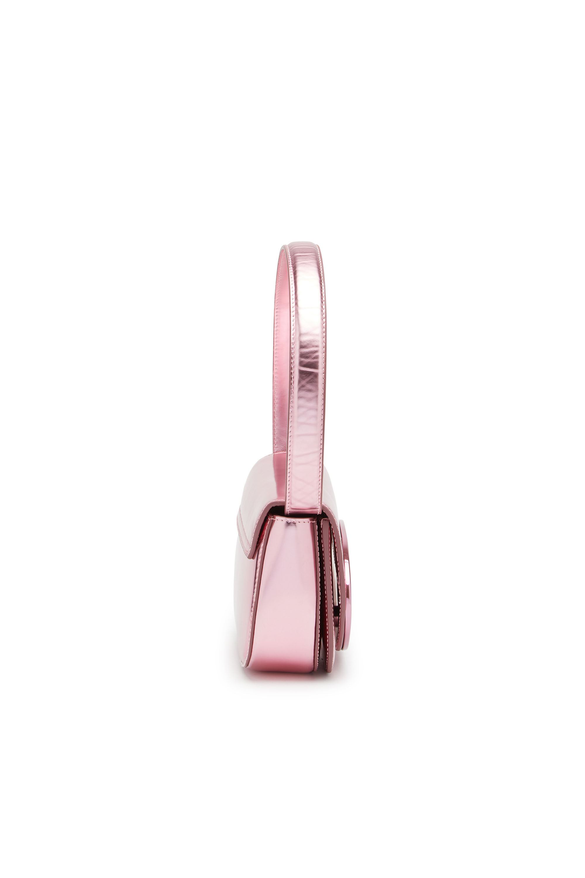 Women s 1DR Iconic shoulder bag in mirrored leather Pink Diesel
