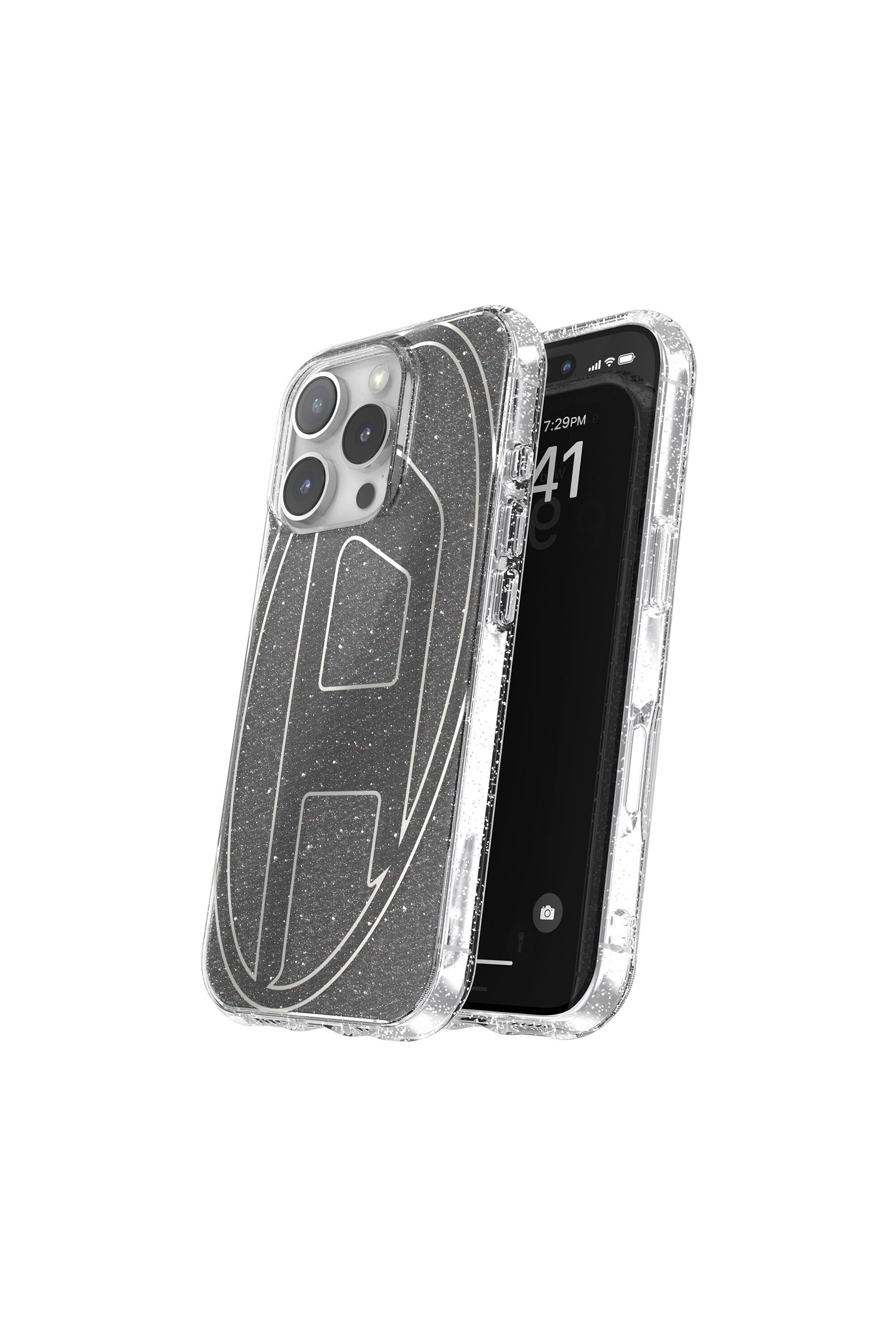 Diesel - 60148 AOP CASE, Coque pailletée pour iP 16 Pro Mixte in Noir - 2