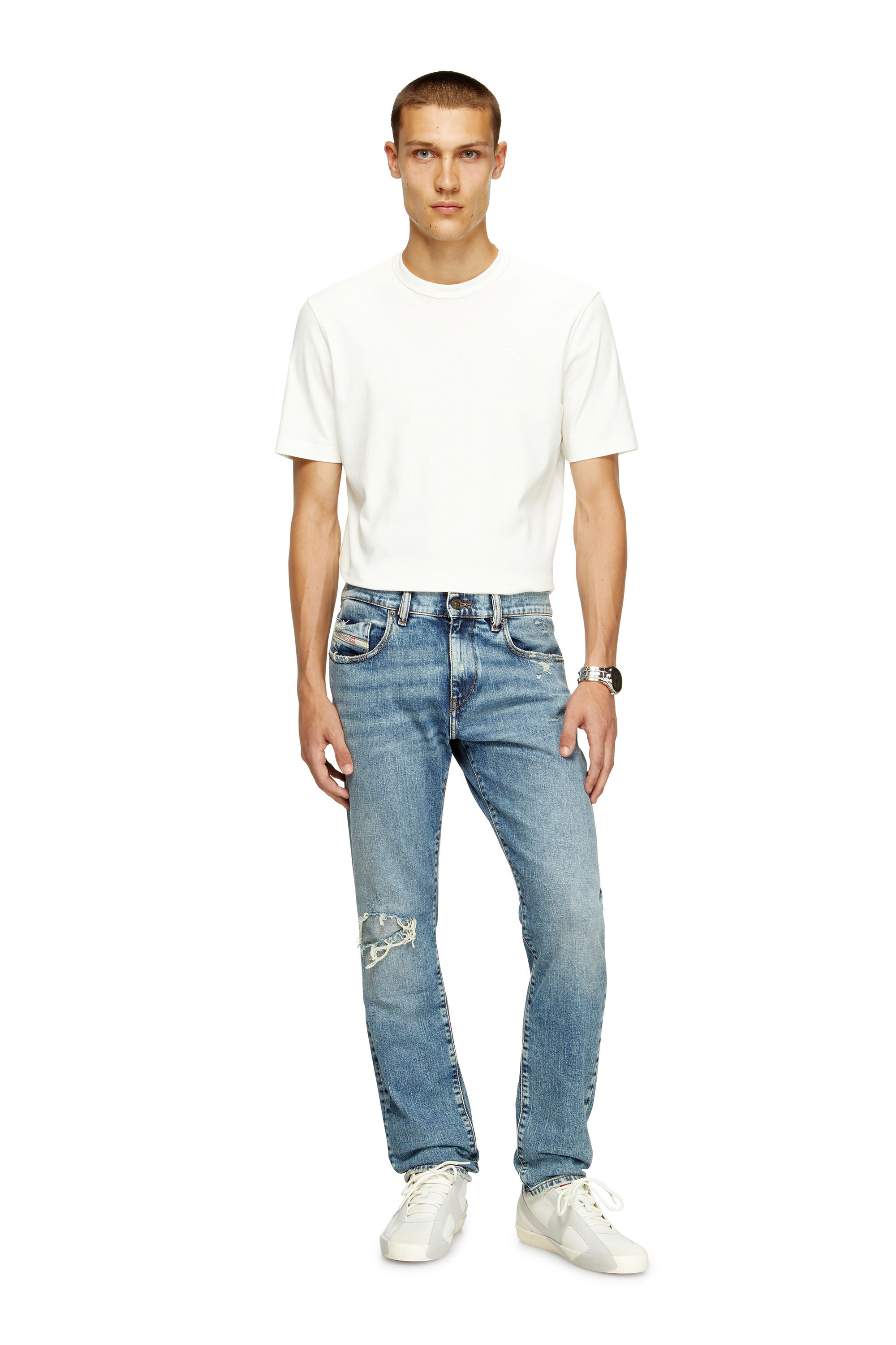Diesel - Slim Jeans 2019 D-Strukt 09L34 Homme, Bleu Clair - Image 1