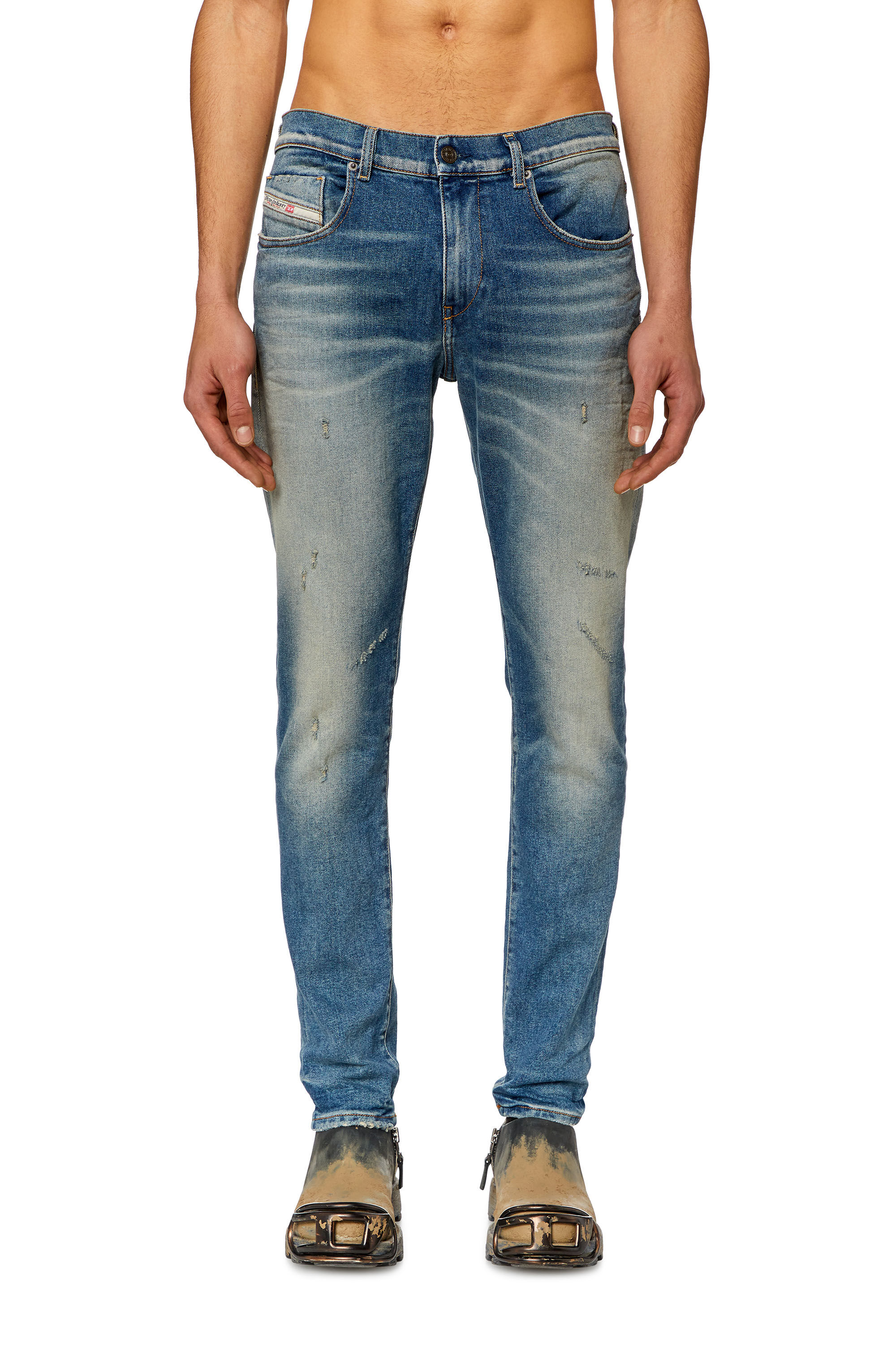 Diesel - Slim Jeans 2019 D-Strukt 09H55, Bleu Clair - Image 3