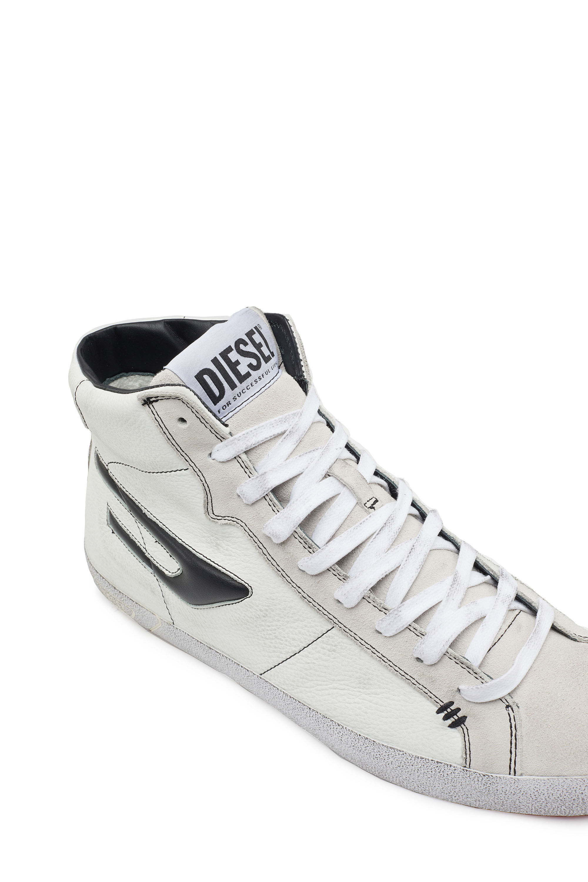 Men s S Leroji Mid High top leather sneakers with D logo Diesel