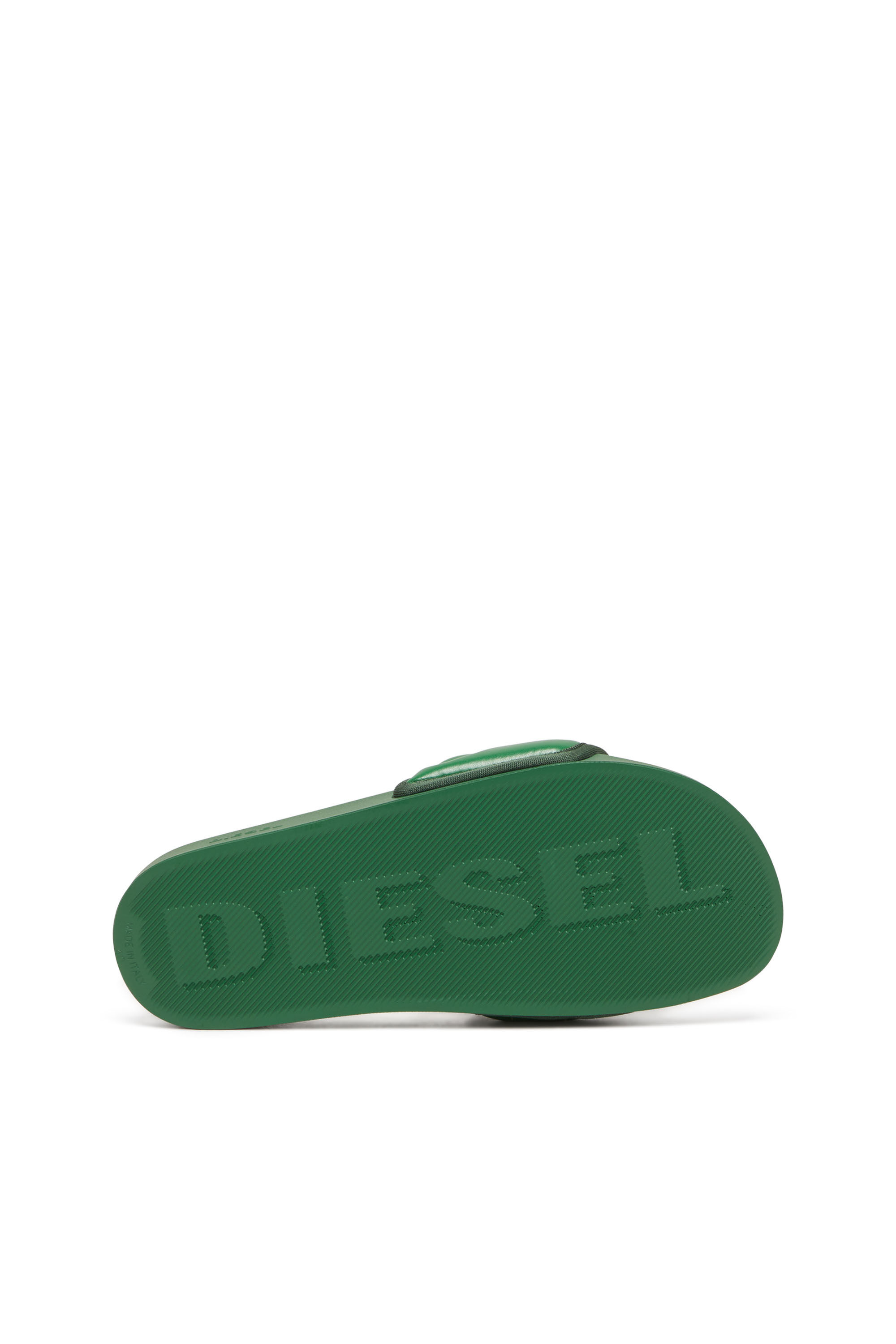 Diesel - SA-MAYEMI PUF X, Sa-Mayemi Puf X - Claquettes de piscine avec bande à logo effet bouffant Mixte in Vert - 5