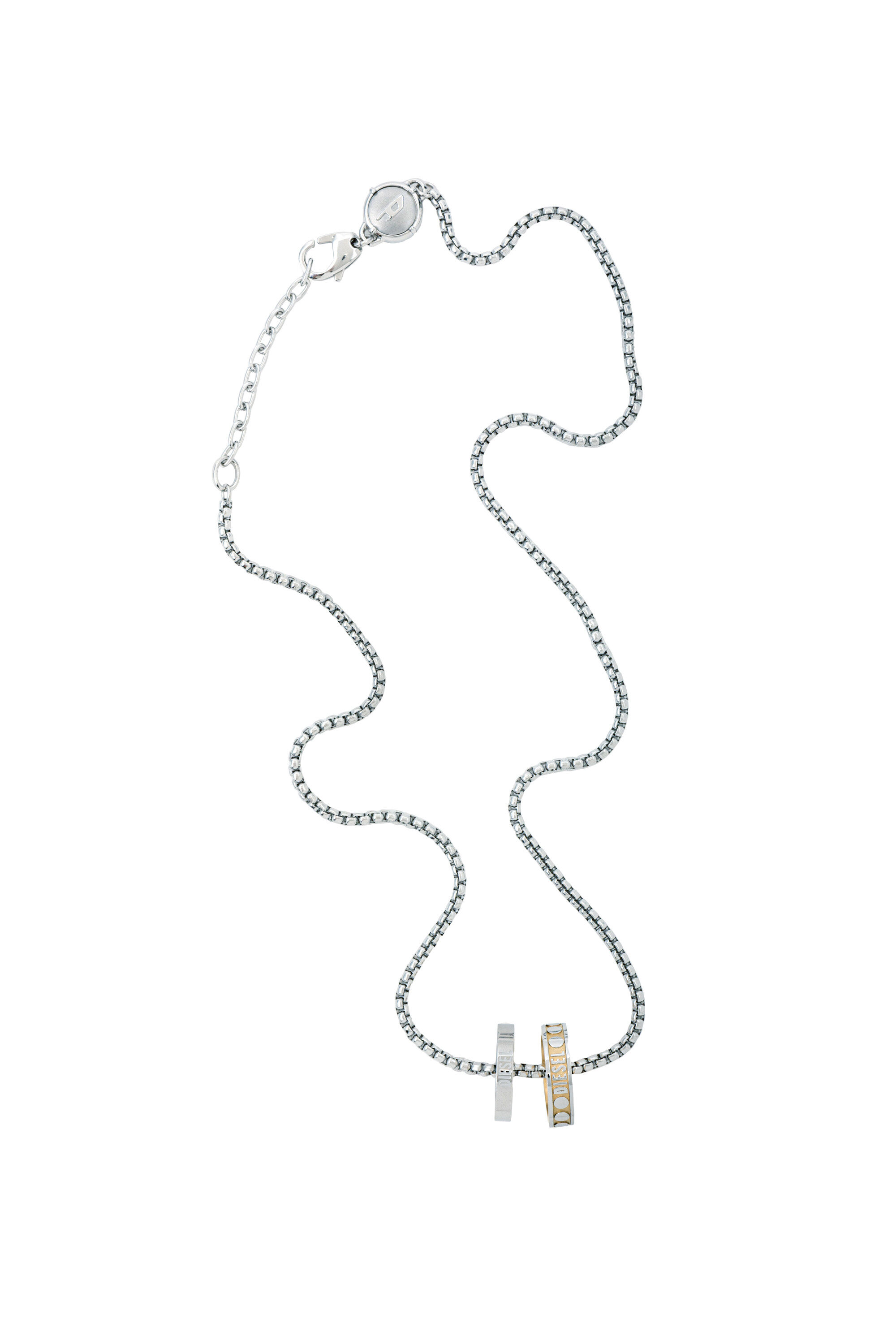 Diesel - DX1233, Male's Two-Tone Stainless Steel Double Pendant Necklace in Silver - 2
