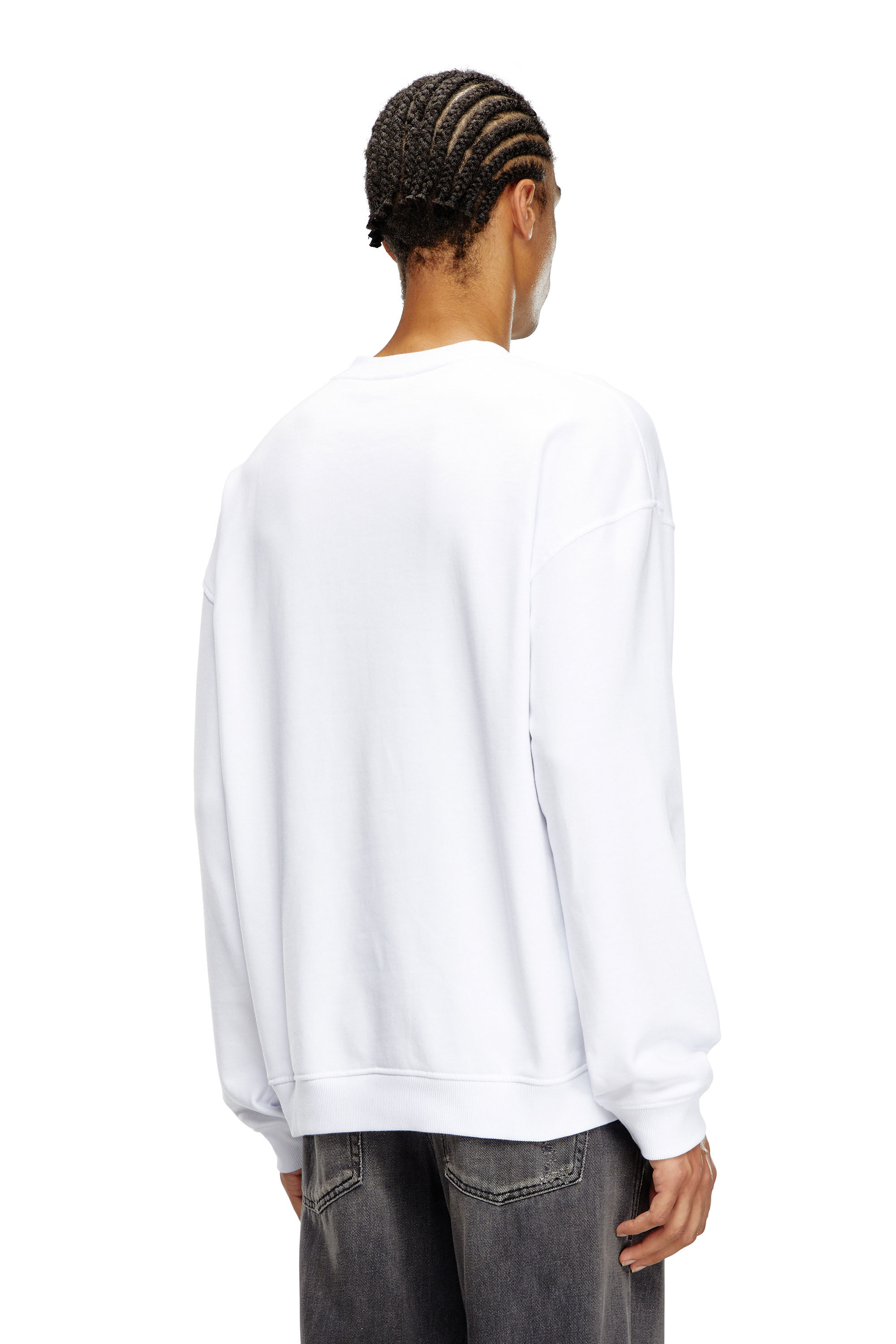 Diesel - S-BOXT-OD, Male's Sweatshirt with cut-out Oval D logo in White - 4