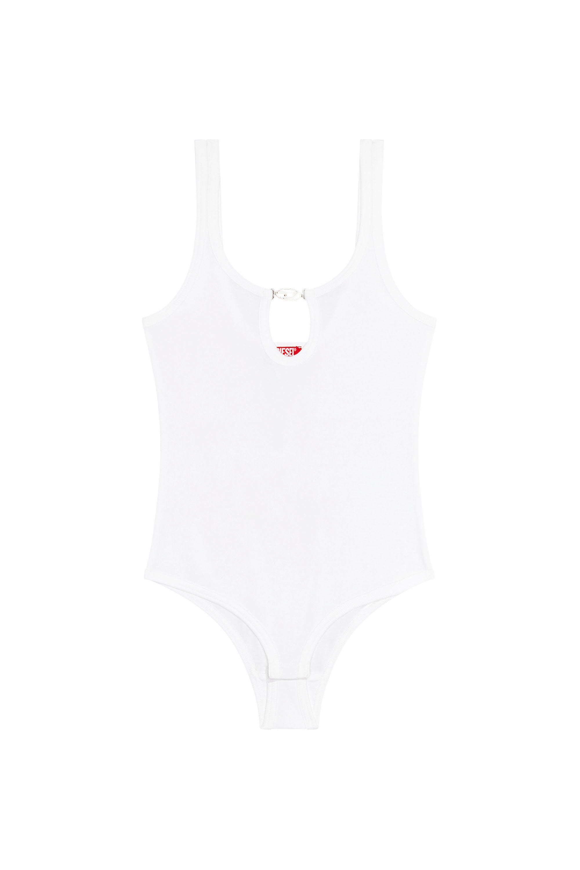 Diesel - UFBY-D-OVAL-COTTON-RIB-BODYSUIT, Blanc - Image 4