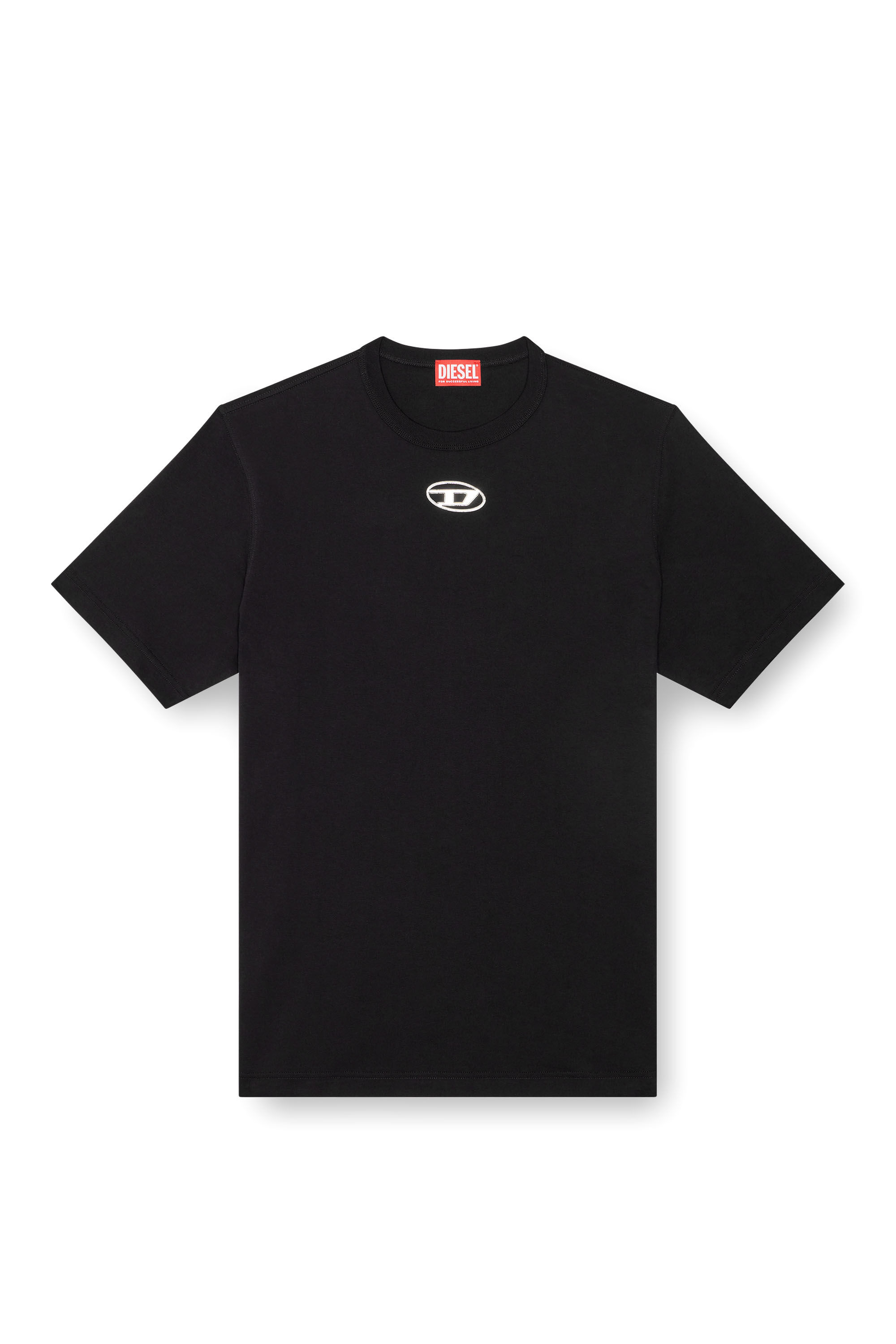 Diesel - T-JUST-OD, Male T-shirt with injection moulded logo in Black - Image 2