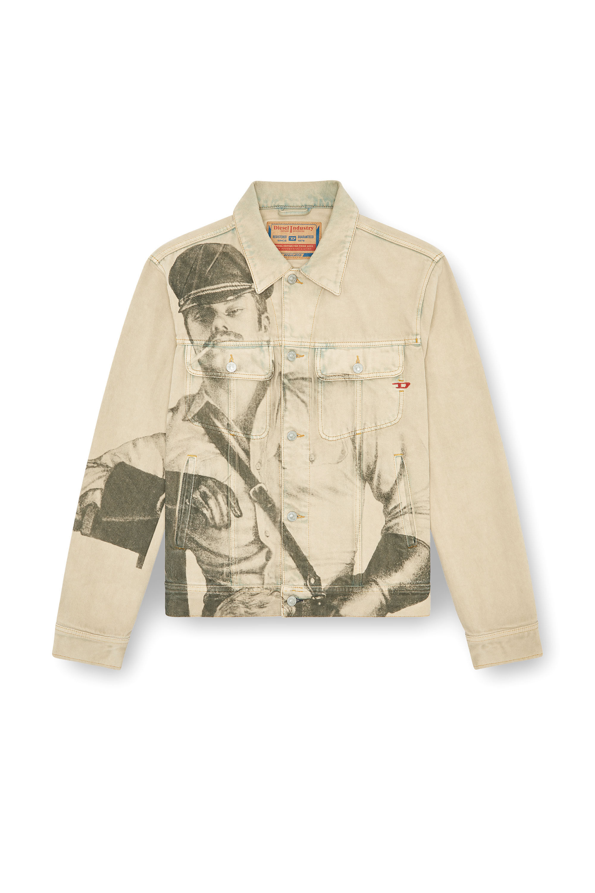 Women s Trucker jacket with digital print Beige Diesel