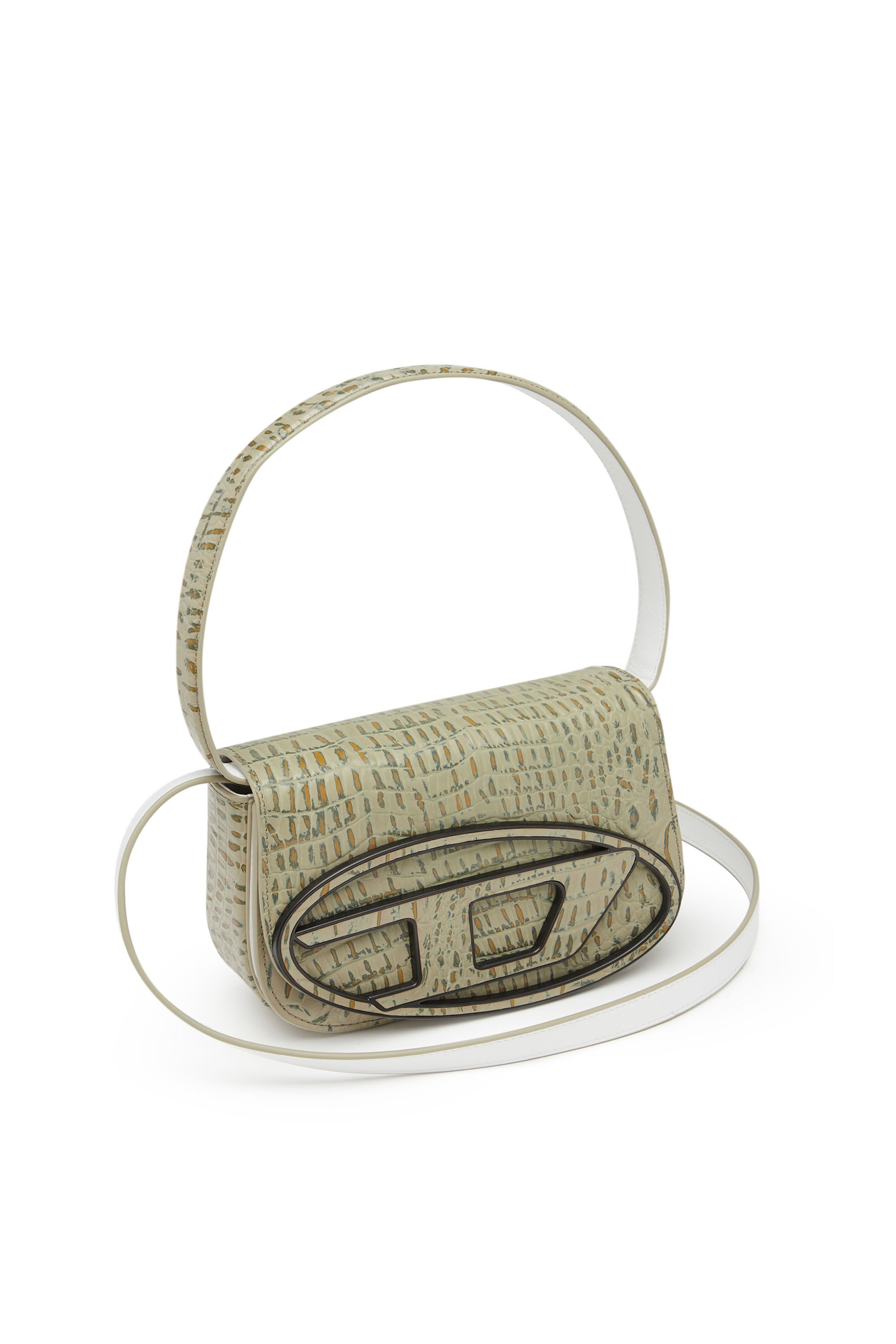 Diesel - 1DR, Female's 1DR - Iconic shoulder bag with croc print in Military Green - 5