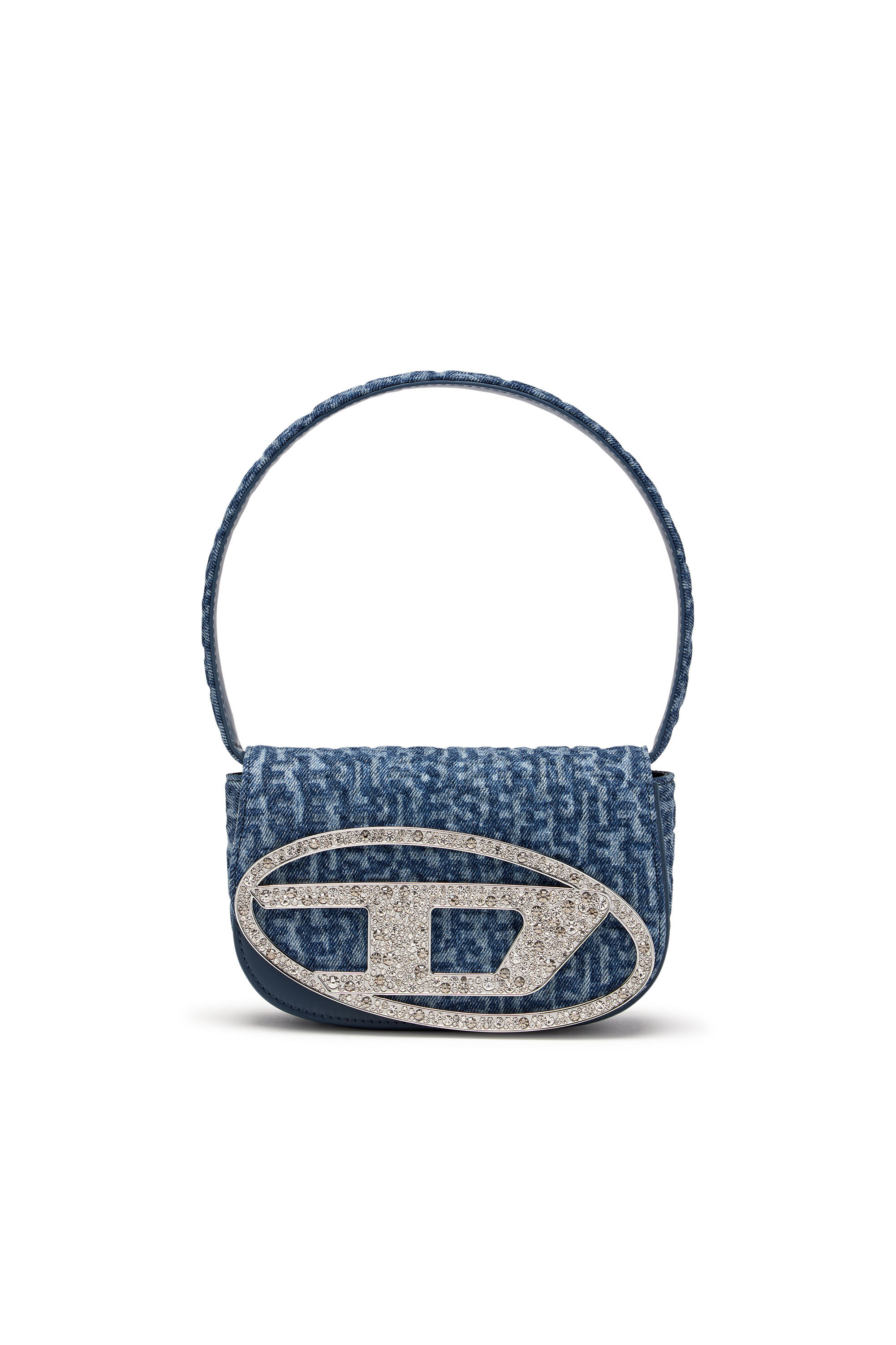 Diesel - 1DR, Female's 1DR - Iconic monogram shoulder bag in crystal canvas in Blue - 1